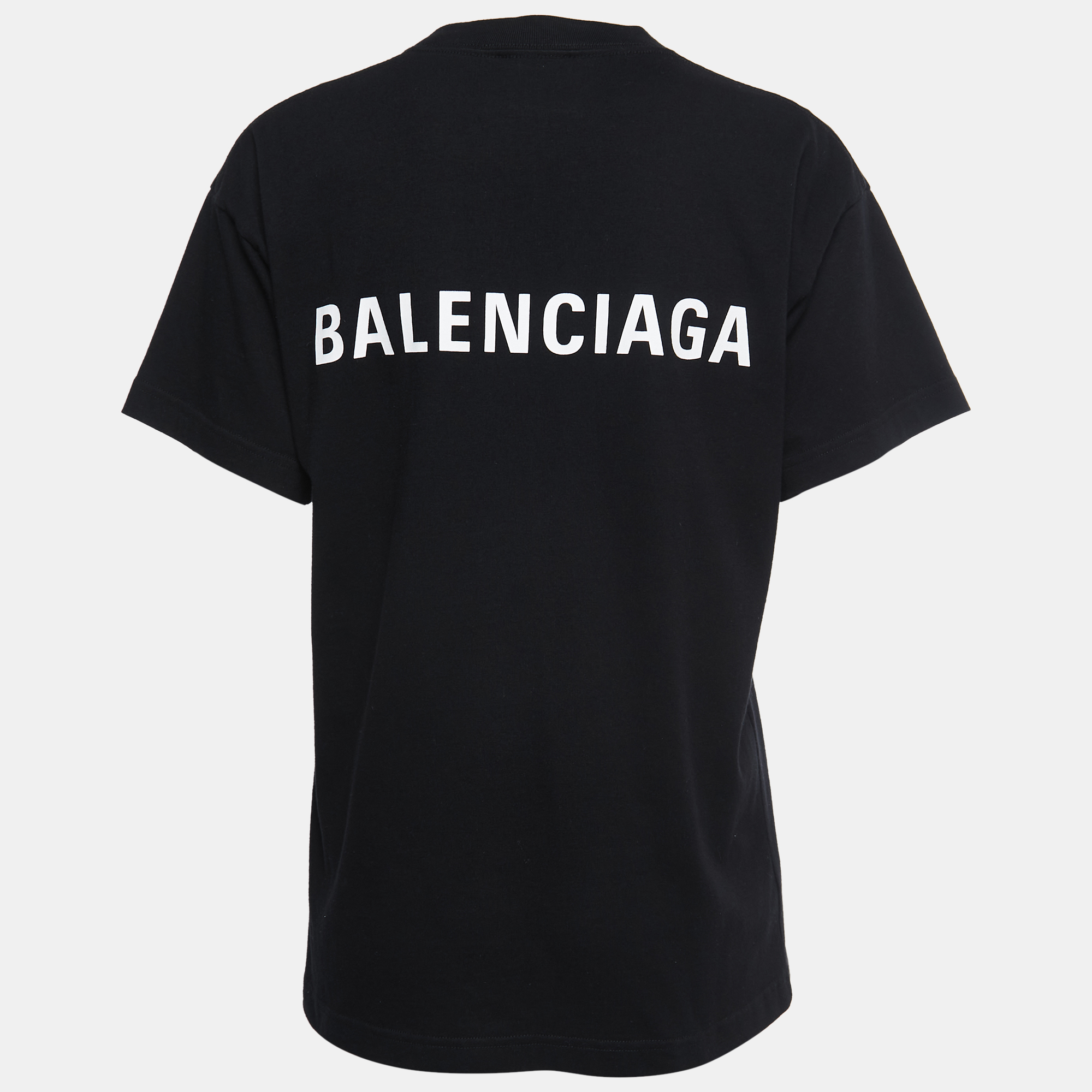 

Balenciaga Black Cotton Logo Printed Short Sleeve T-Shirt