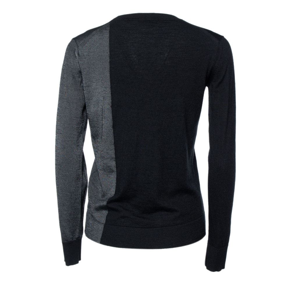 

Balenciaga.Knits Black & Grey Cashmere V-Neck Sweater