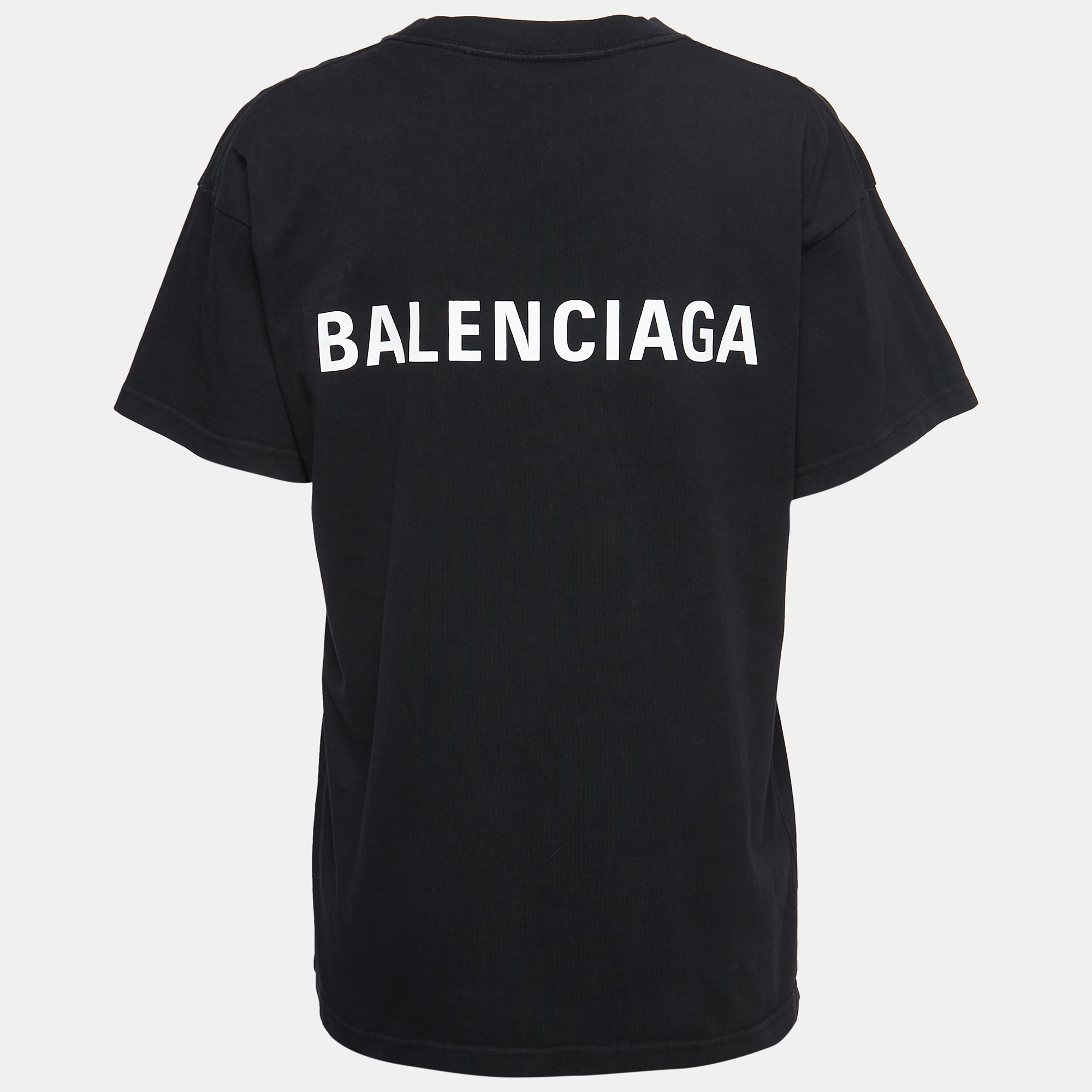 

Balenciaga Black Cotton Logo Print T-Shirt