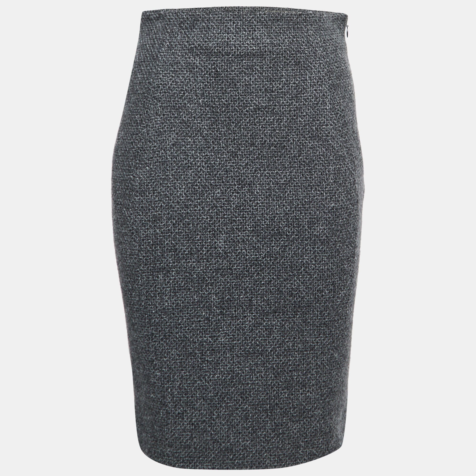 Pre-owned Balenciaga Grey Virgin Wool Pencil Skirt M