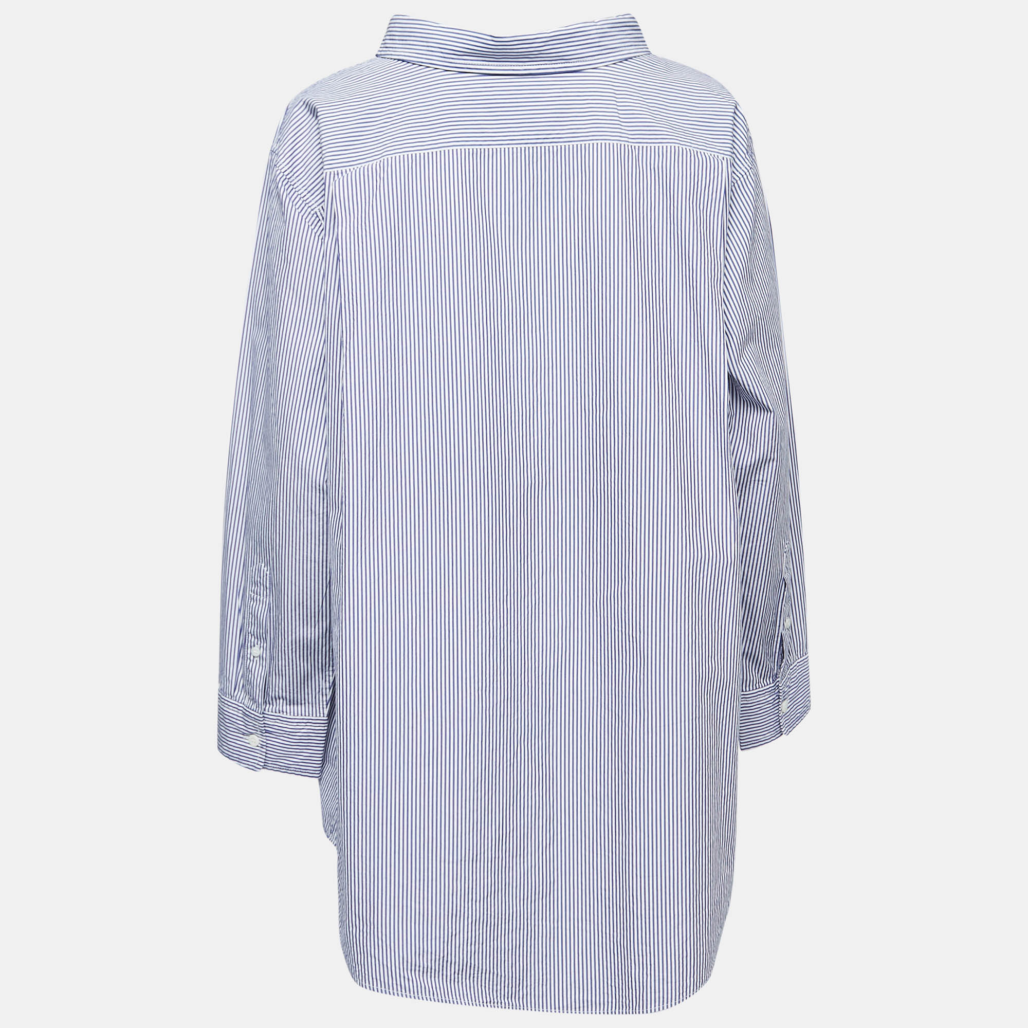 

Balenciaga Blue Striped Cotton Poplin Shirt