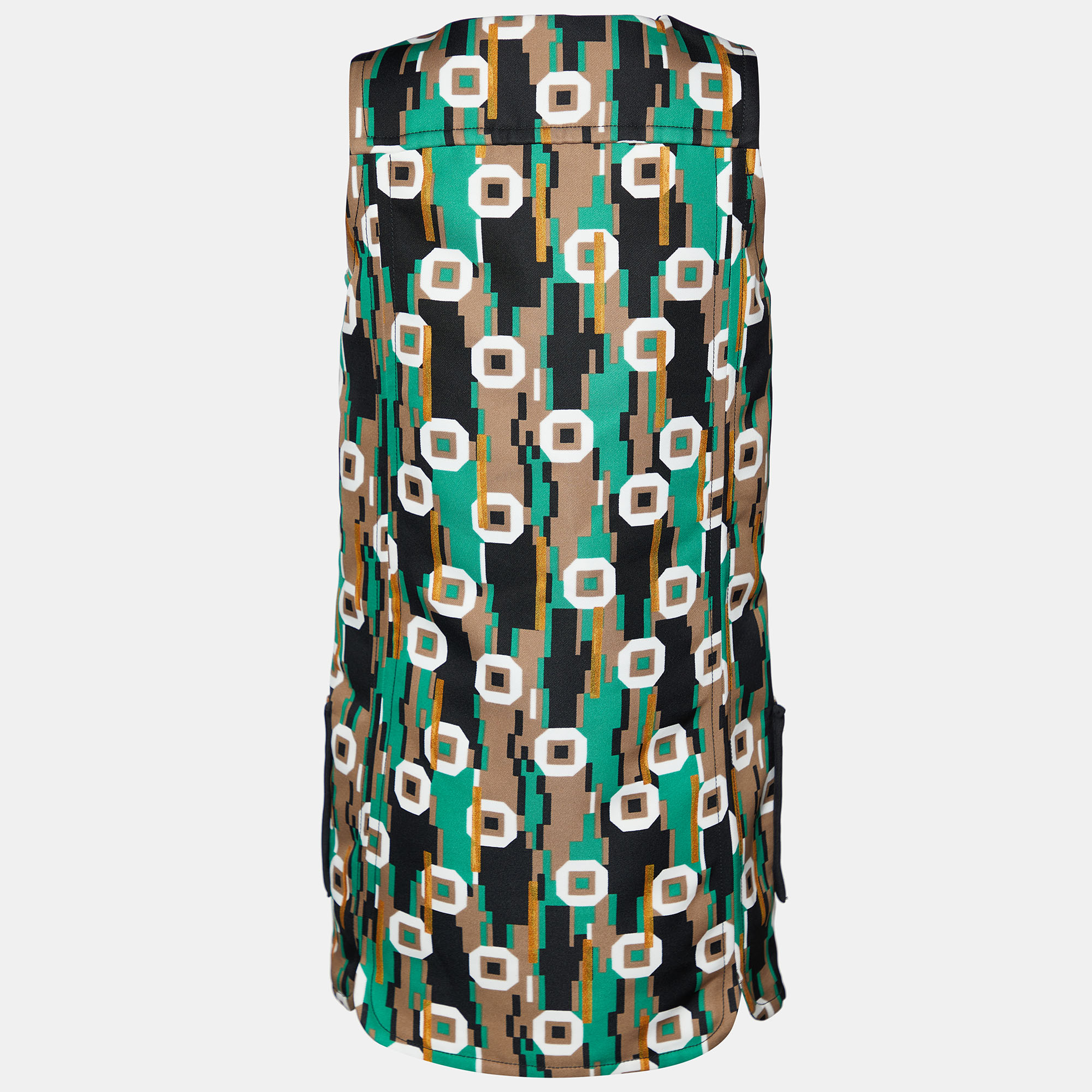 

Balenciaga Multicolor Printed Denim Sleeveless Mini Dress