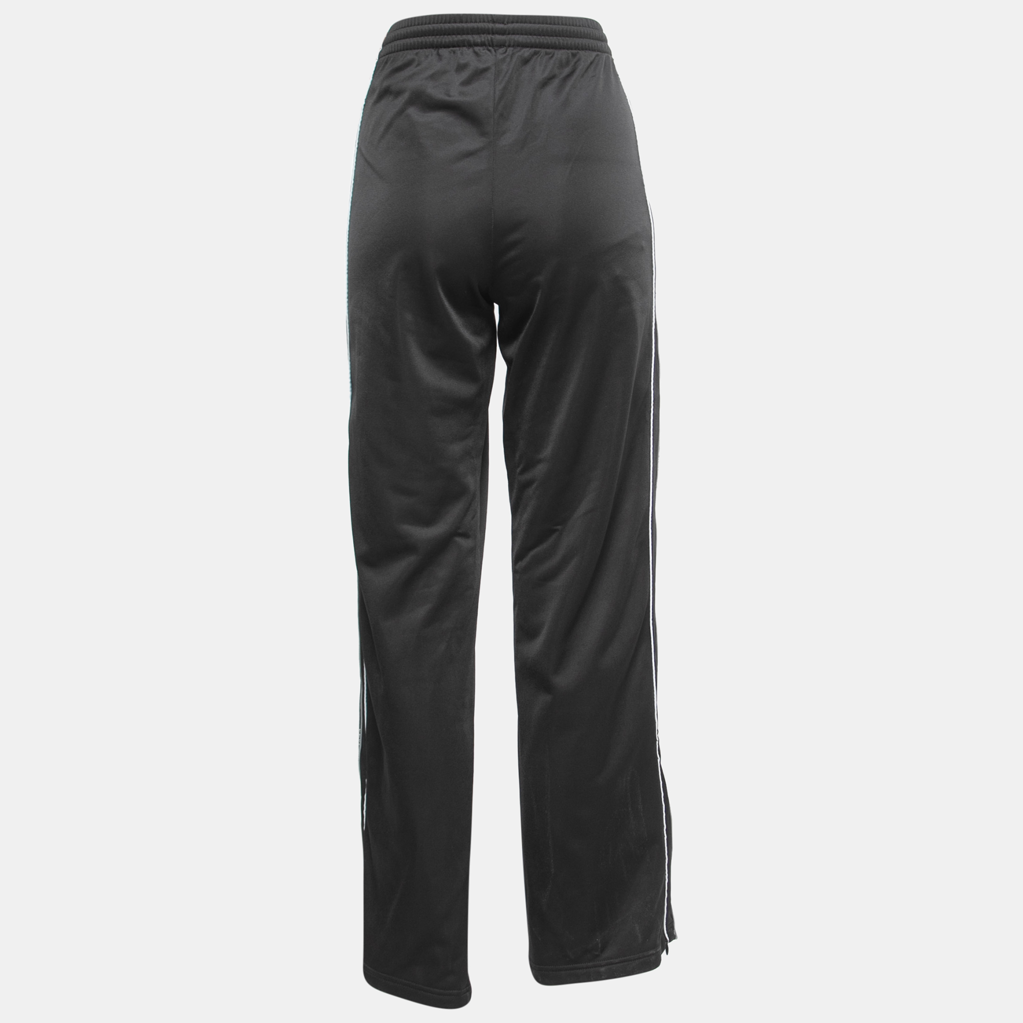 

Balenciaga Black Synthetic Logo Side Stripe Detail Track Pants
