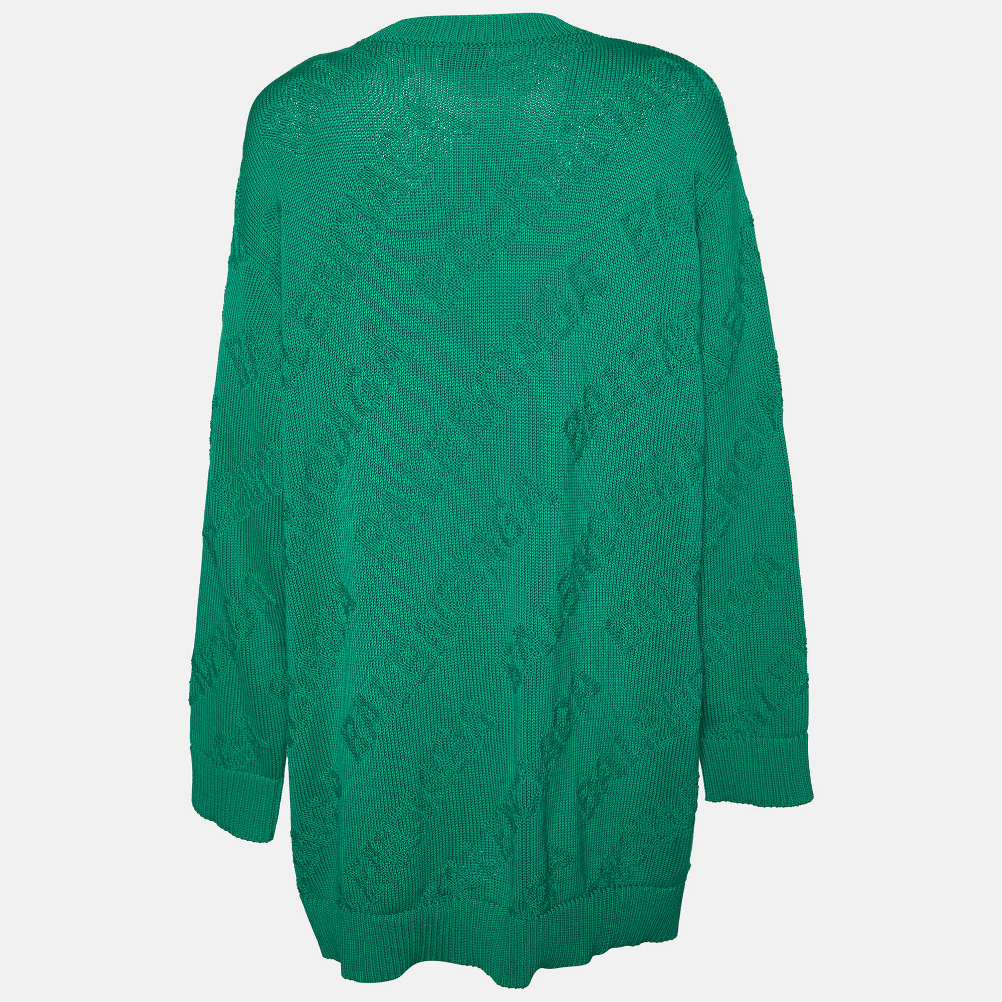 

Balenciaga Green Logo Intarsia Knit Wool Oversized Sweater