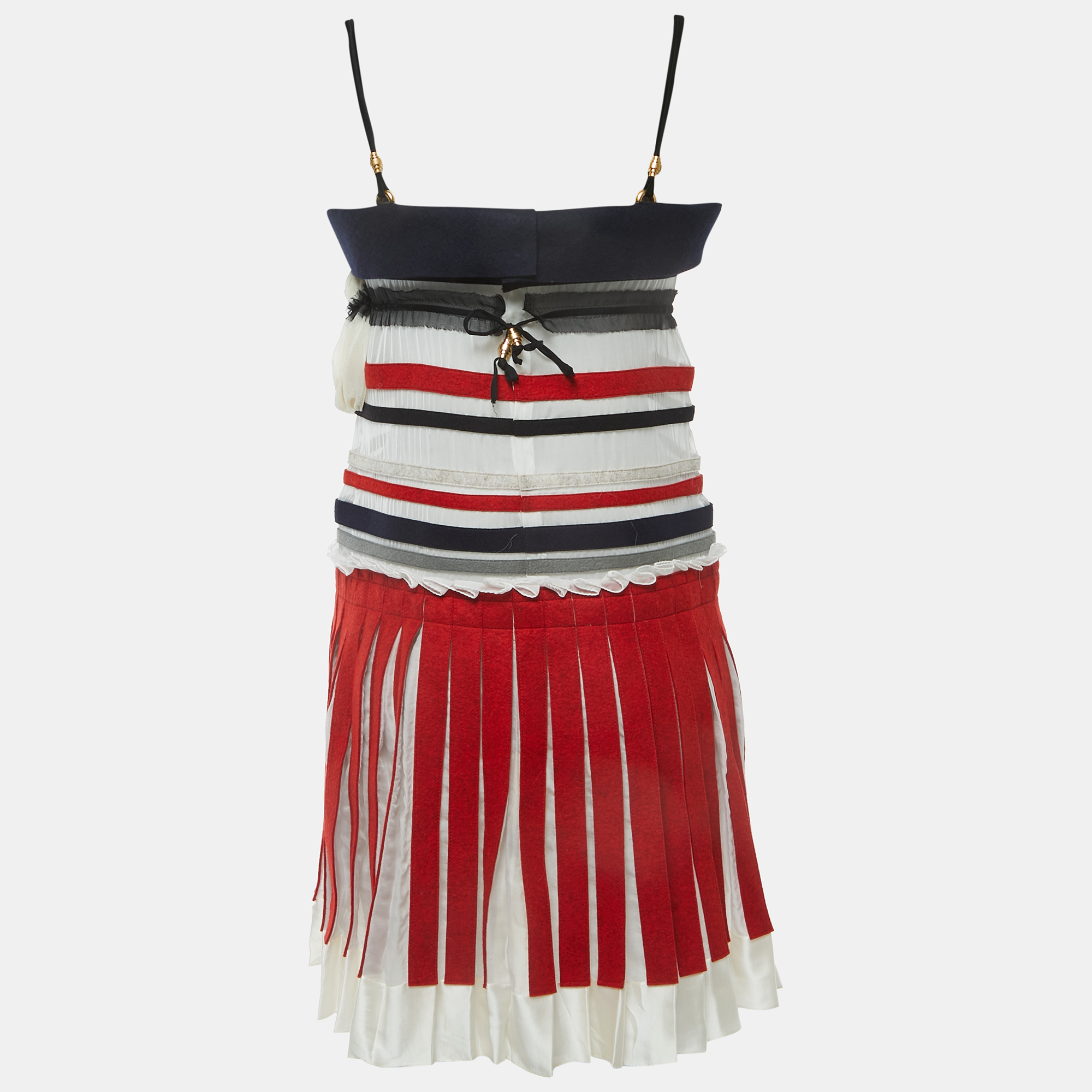 

Balenciaga Multicolor Silk & Wool Strappy Mini Dress