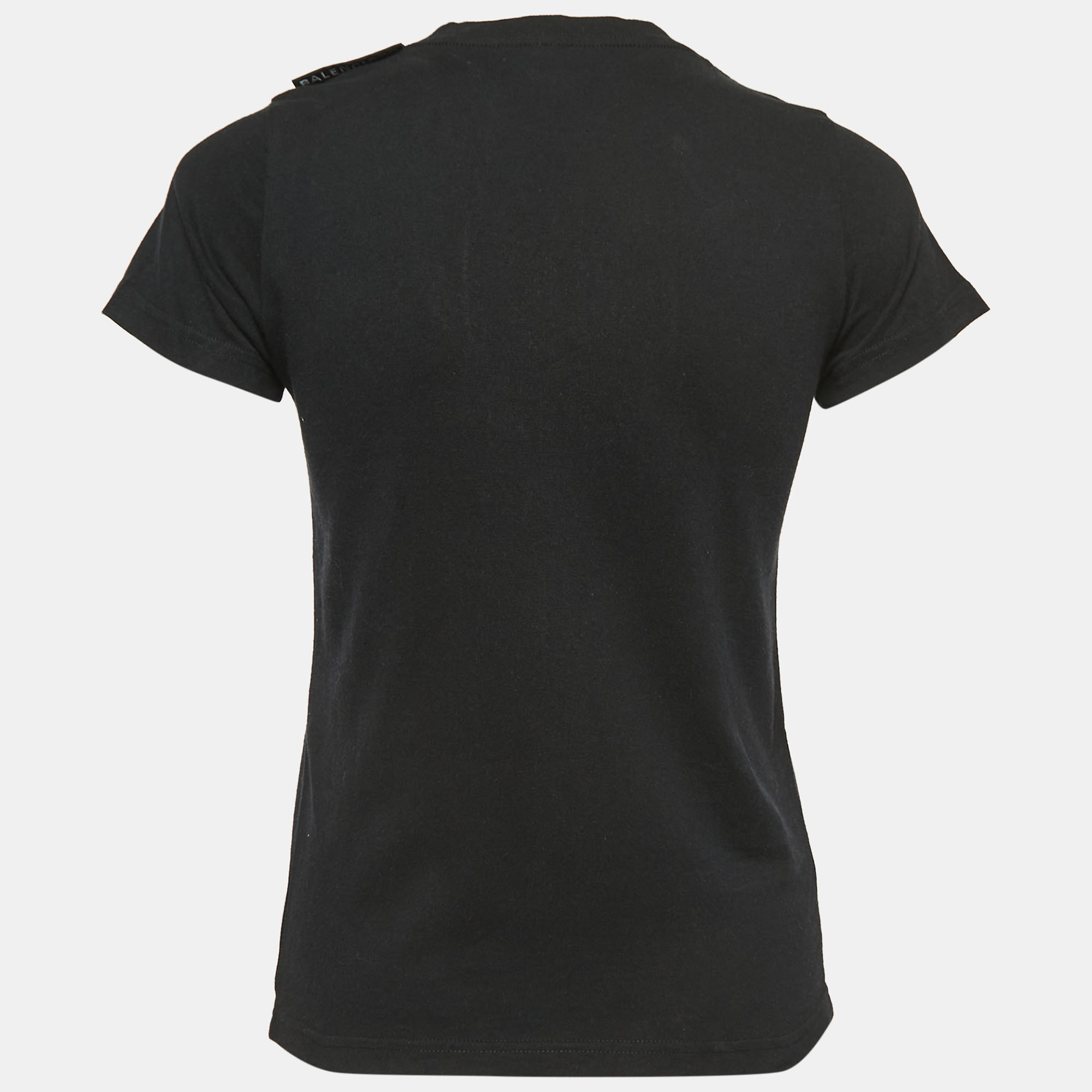 

Balenciaga Black Cotton Crew Neck Half Sleeve T-Shirt