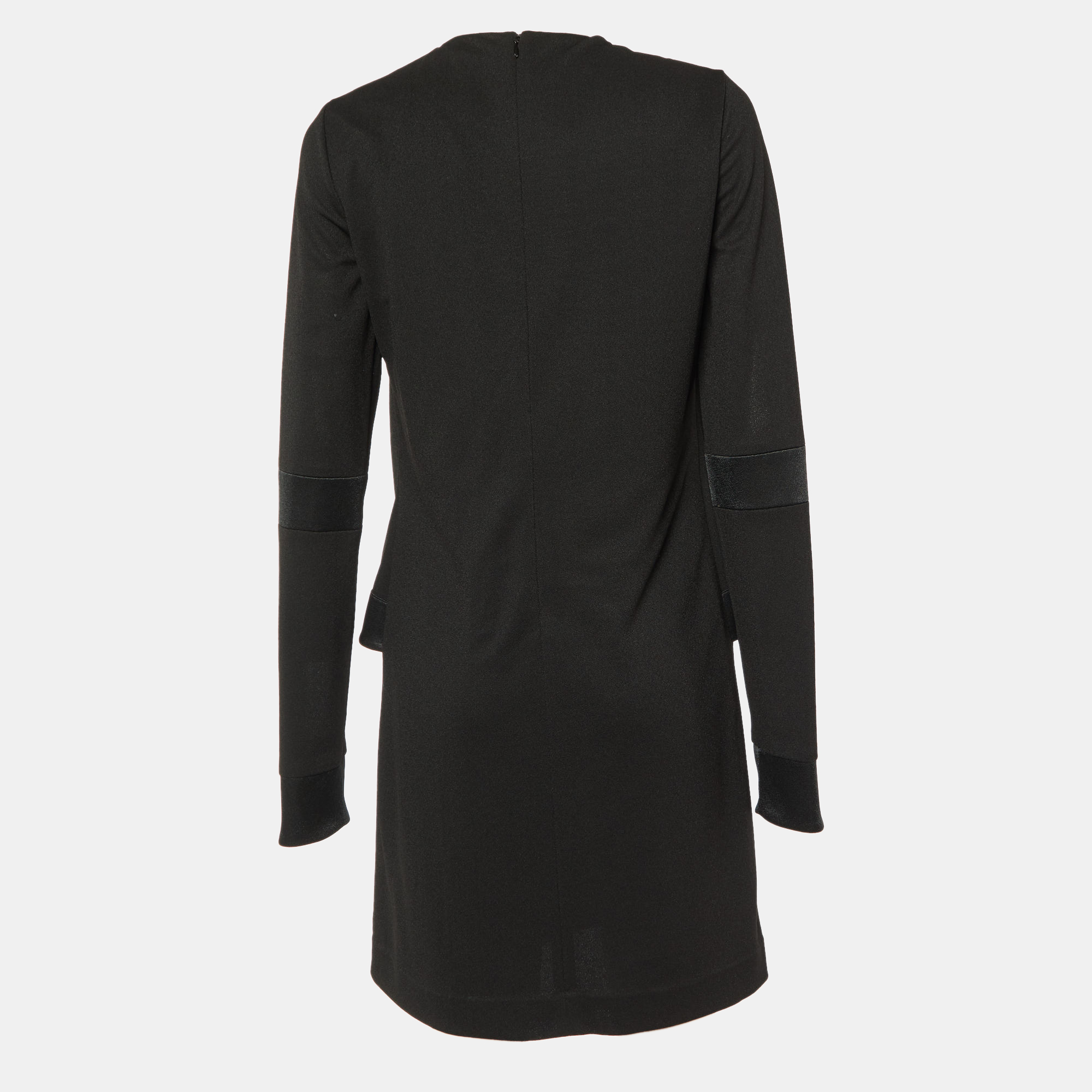 

Balenciaga Black Crepe Cape Detail Mini Dress