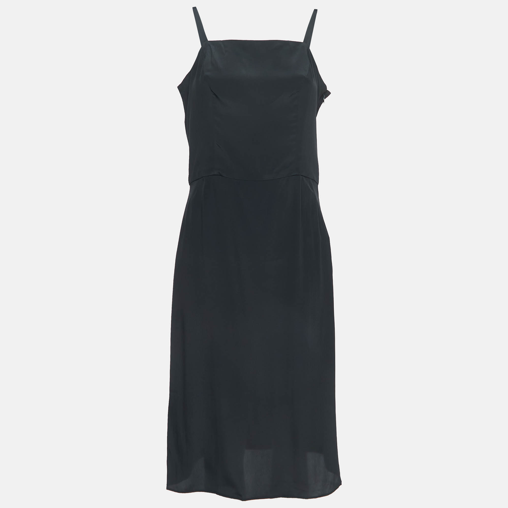 

Balenciaga Black Crepe Strappy Midi Dress