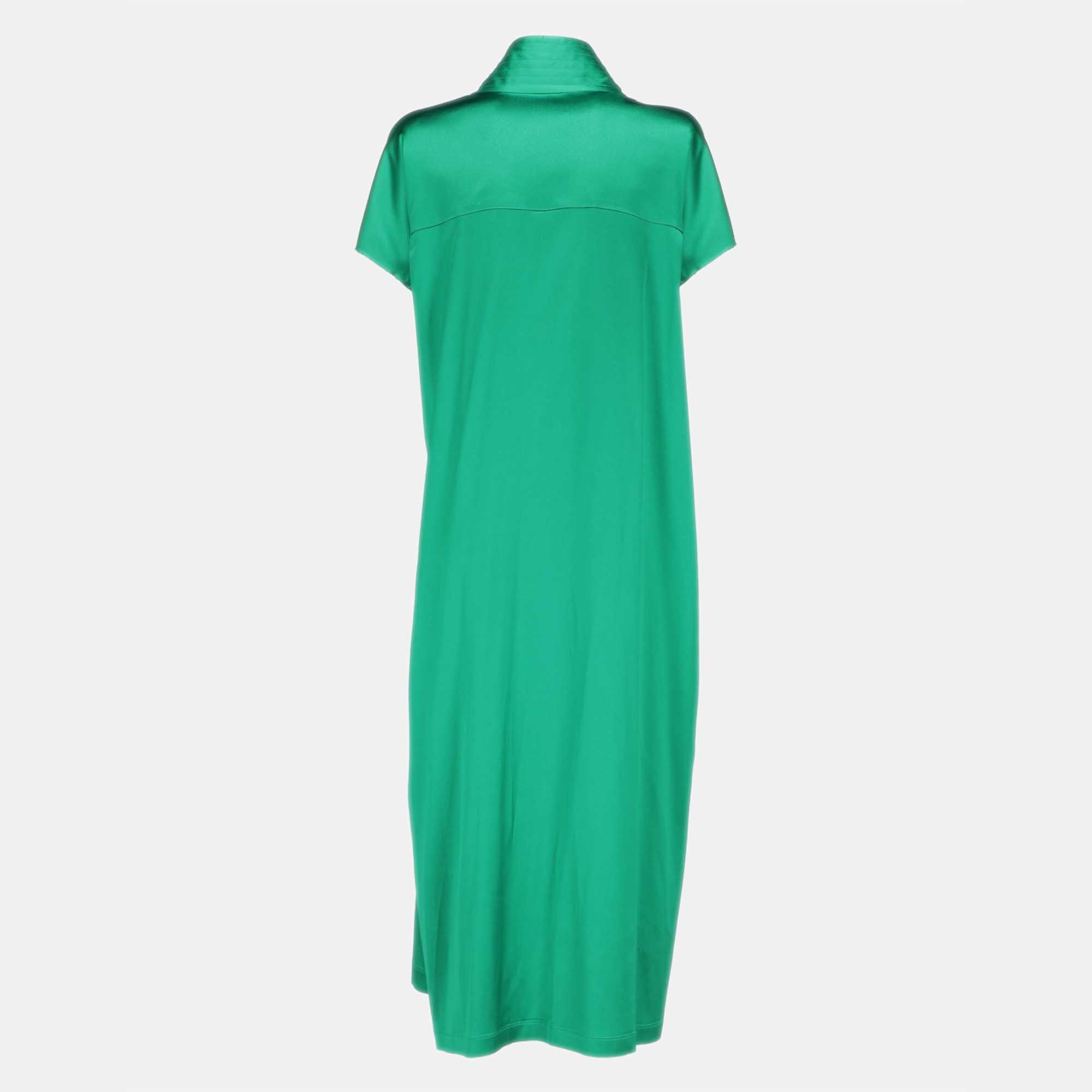 

Balenciaga Women' Synthetic Fibers Longuette Dress - Green