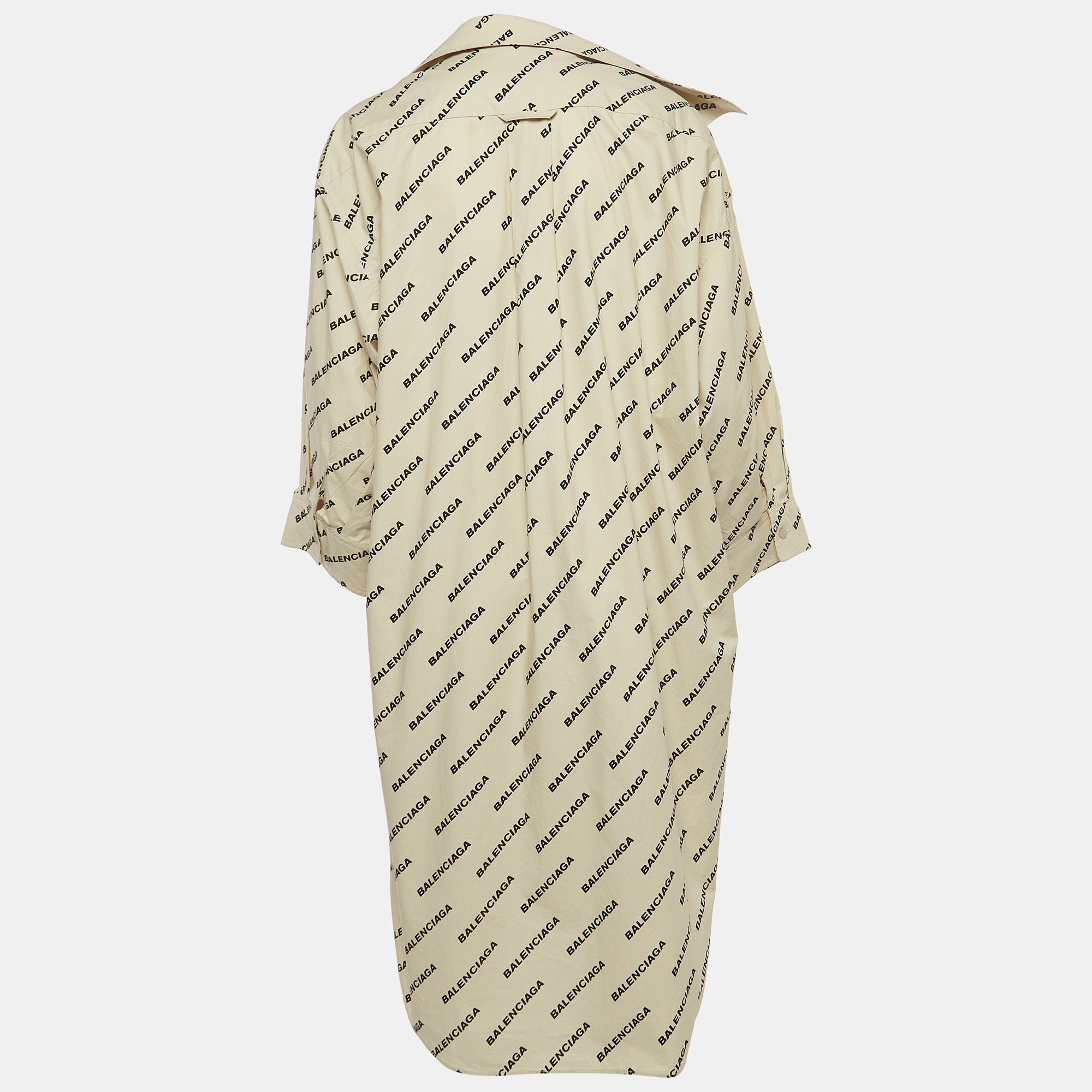 

Balenciaga Beige Cotton Printed Midi Dress