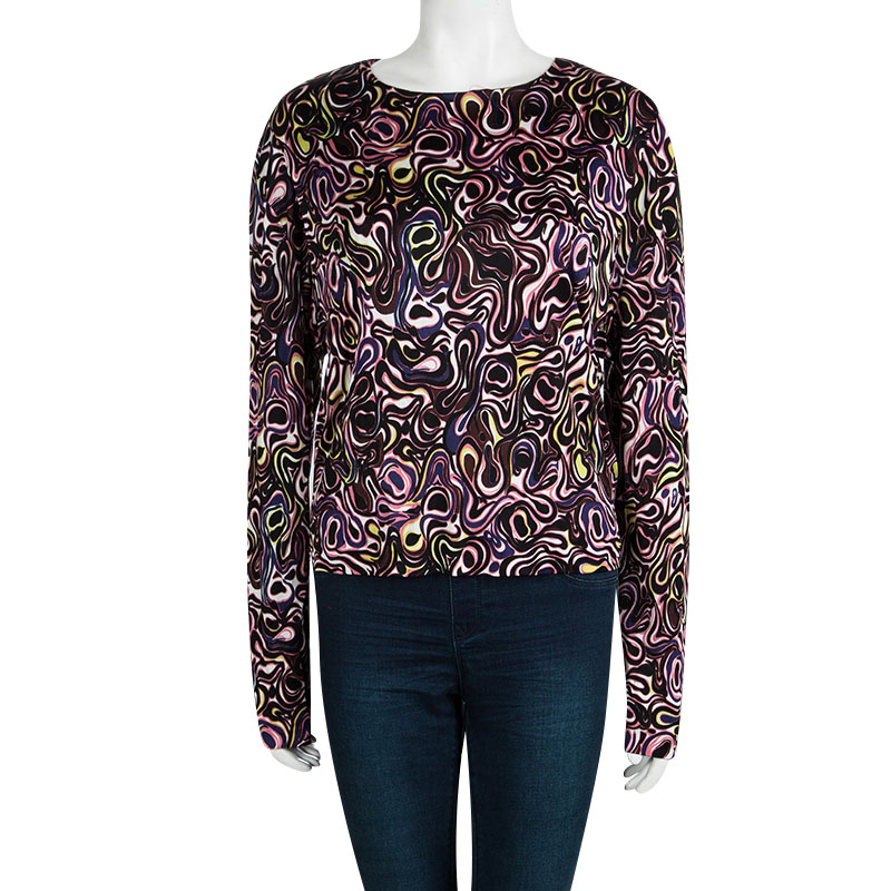 

Balenciaga Multicolor Printed Knit Long Sleeve Top