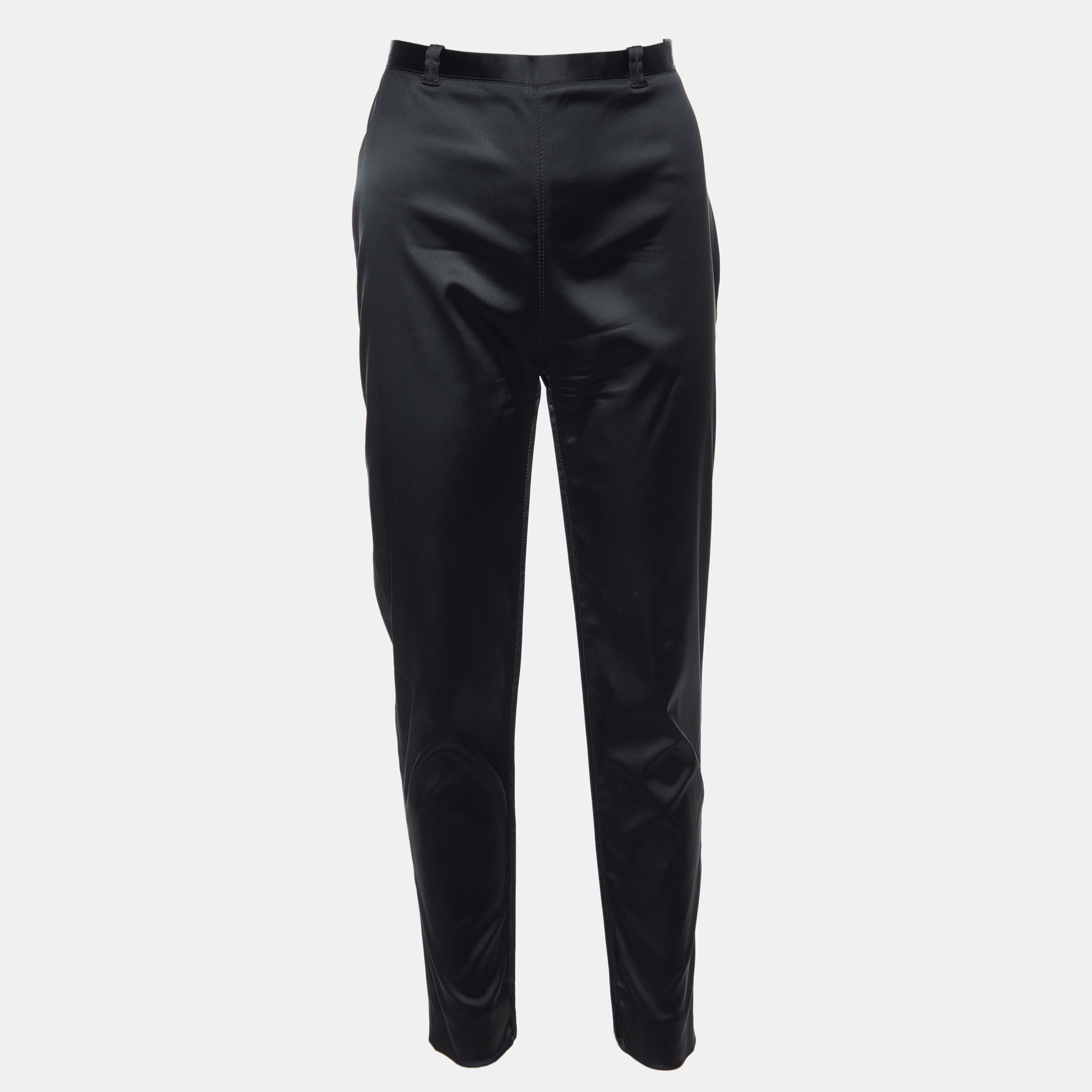 

Balenciaga Black Wool Satin Slim Fit Trousers M/Waist 30"