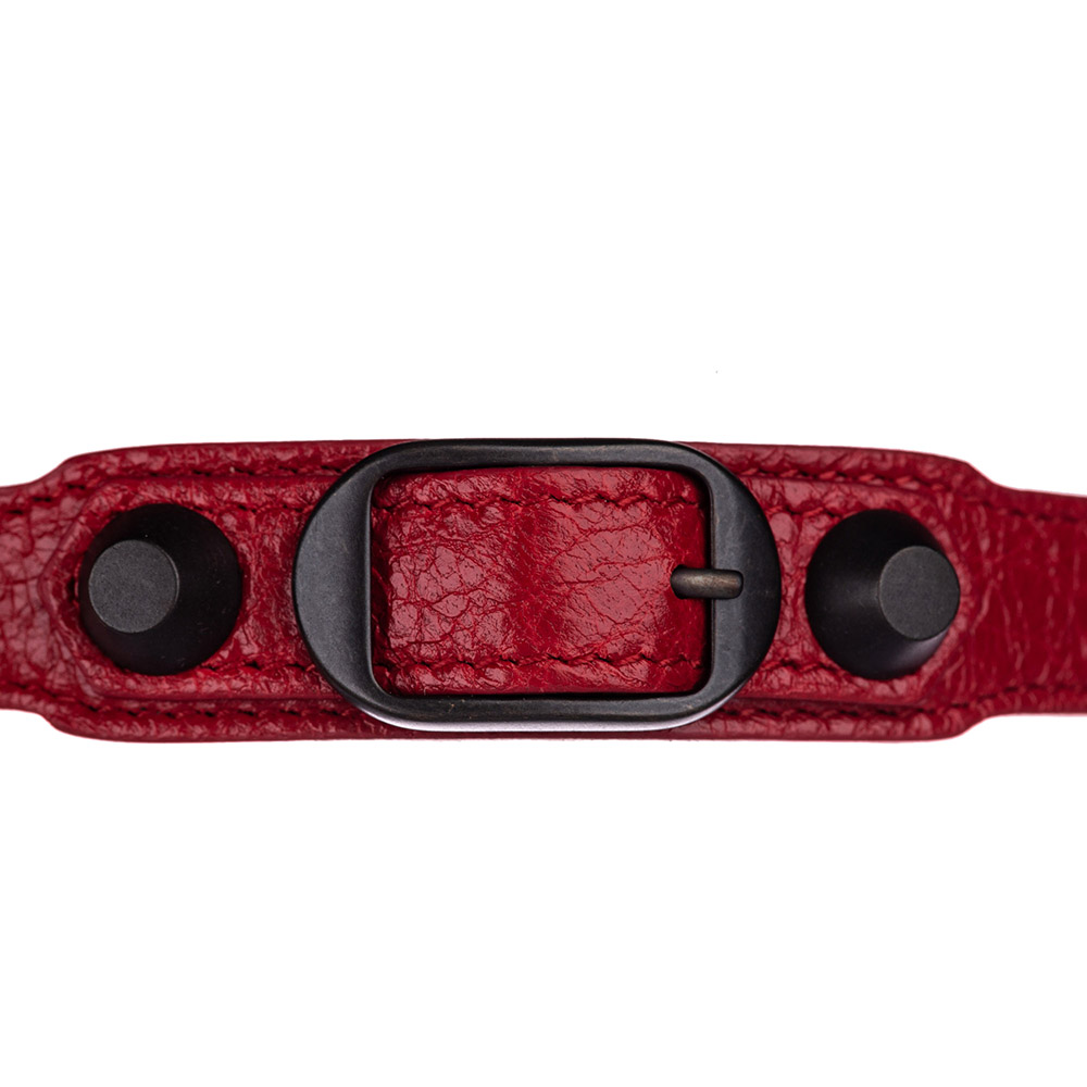 

Balenciaga Red/Black Leather Classic Arena Wrap Bracelet