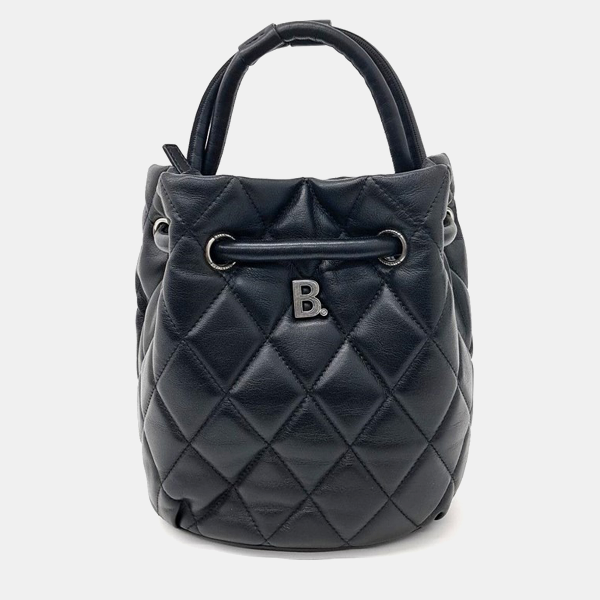 

Balenciaga B logo bucket bag, Black