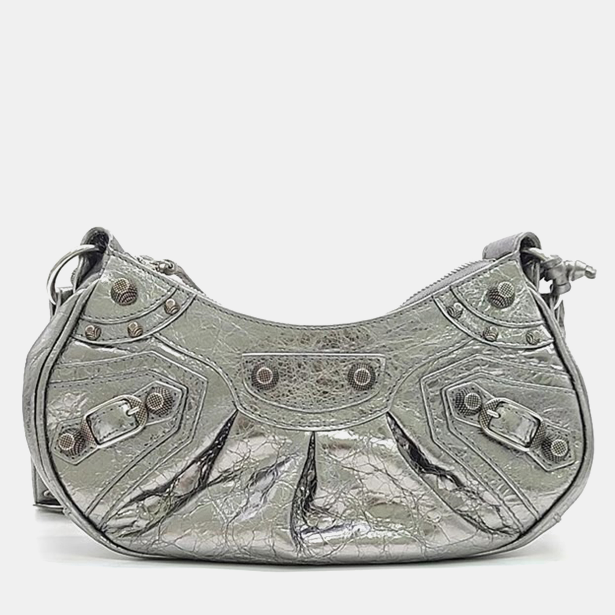 

Balenciaga Metallic  Le Cagole Bag, Silver