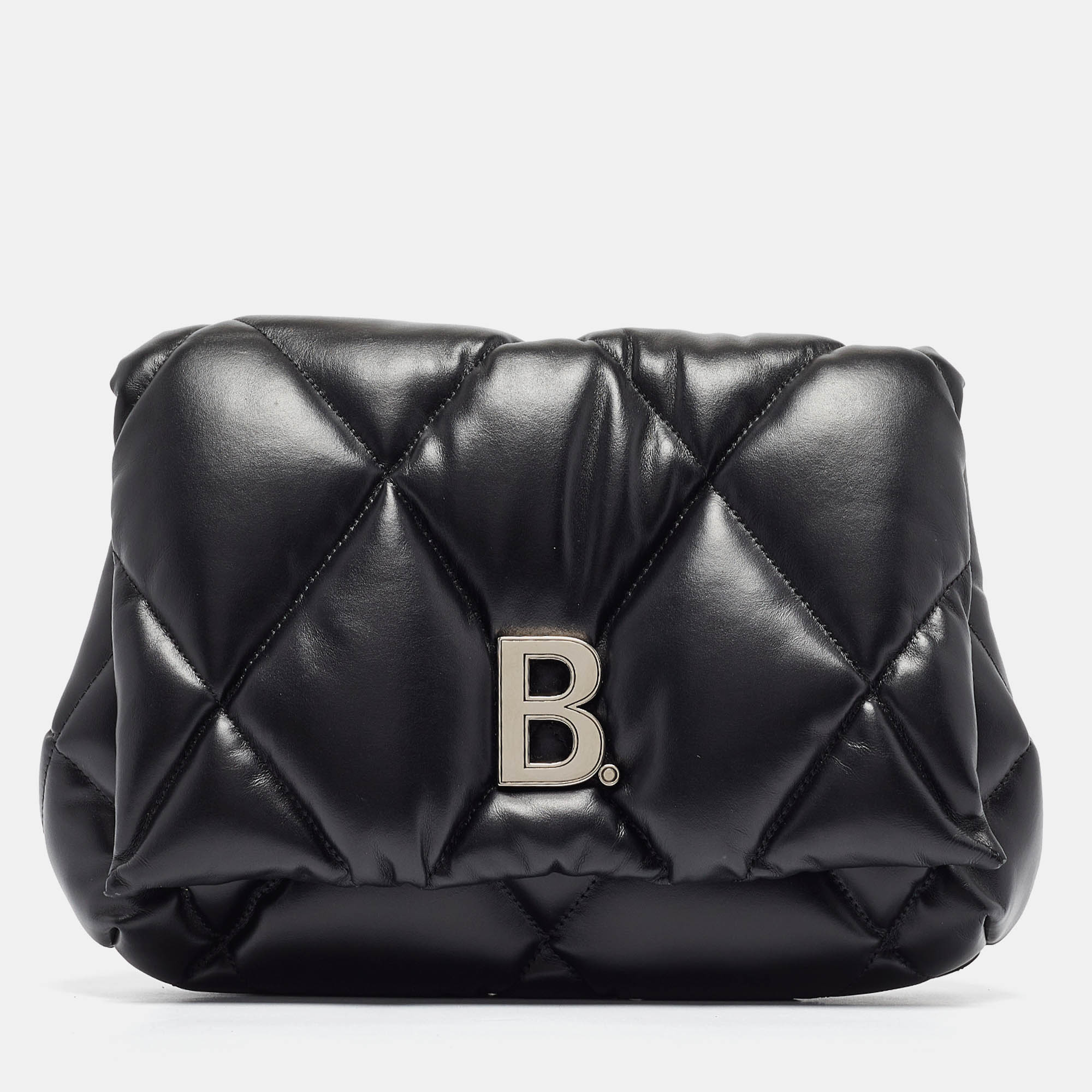 

Balenciaga Black Quilted Leather Touch Puffy Clutch