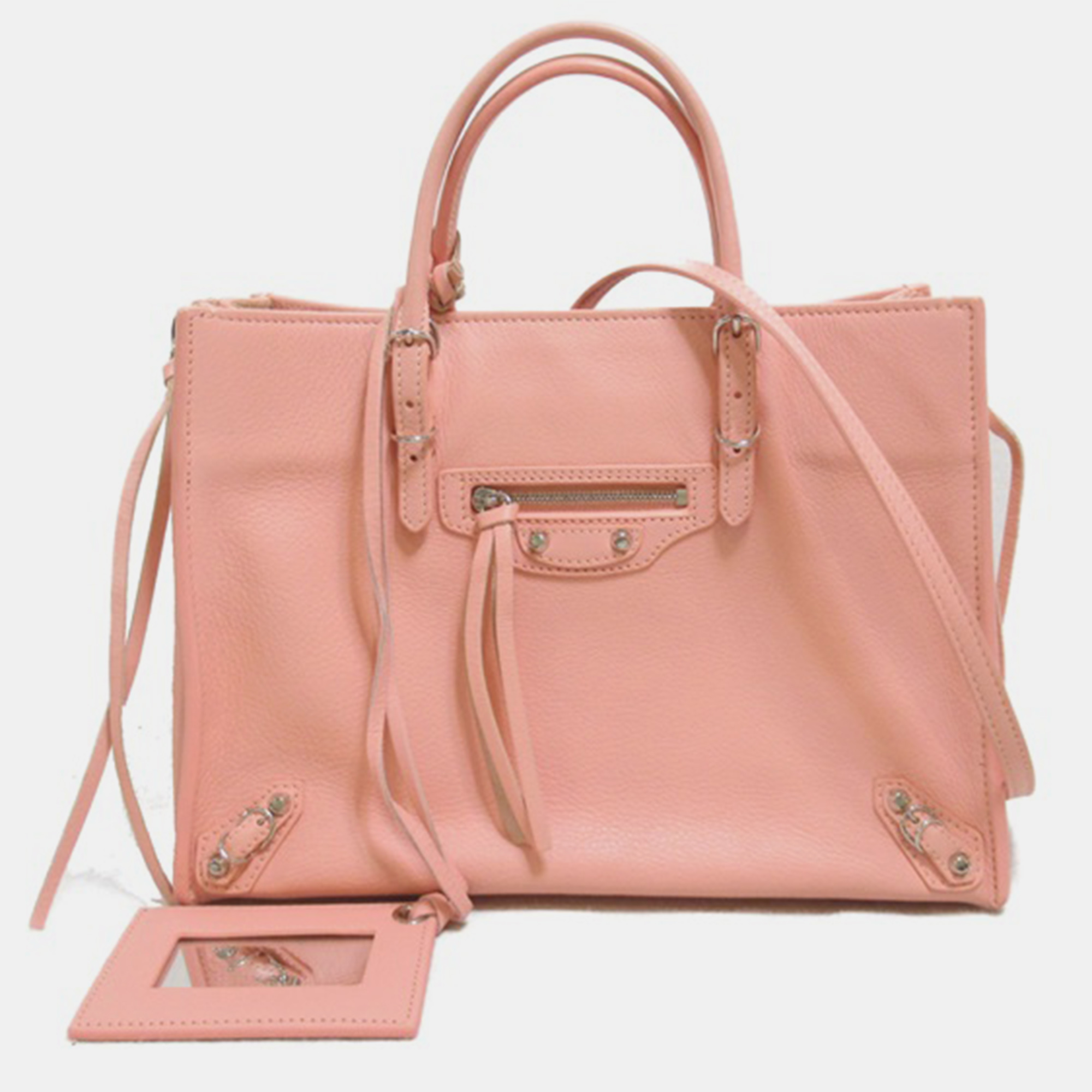 

Balenciaga Pink Leather Motocross Classic Papier Bag