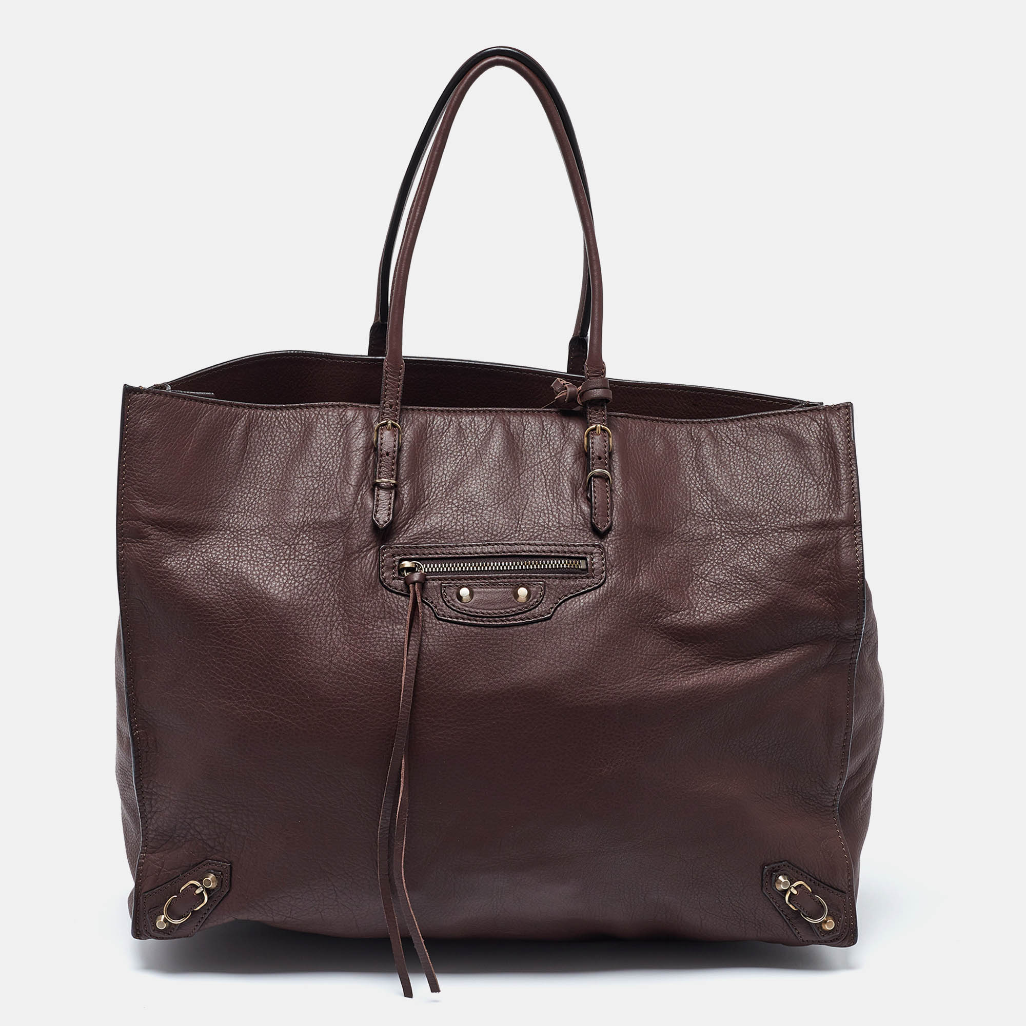 

Balenciaga Burgundy Leather Papier A4 Tote