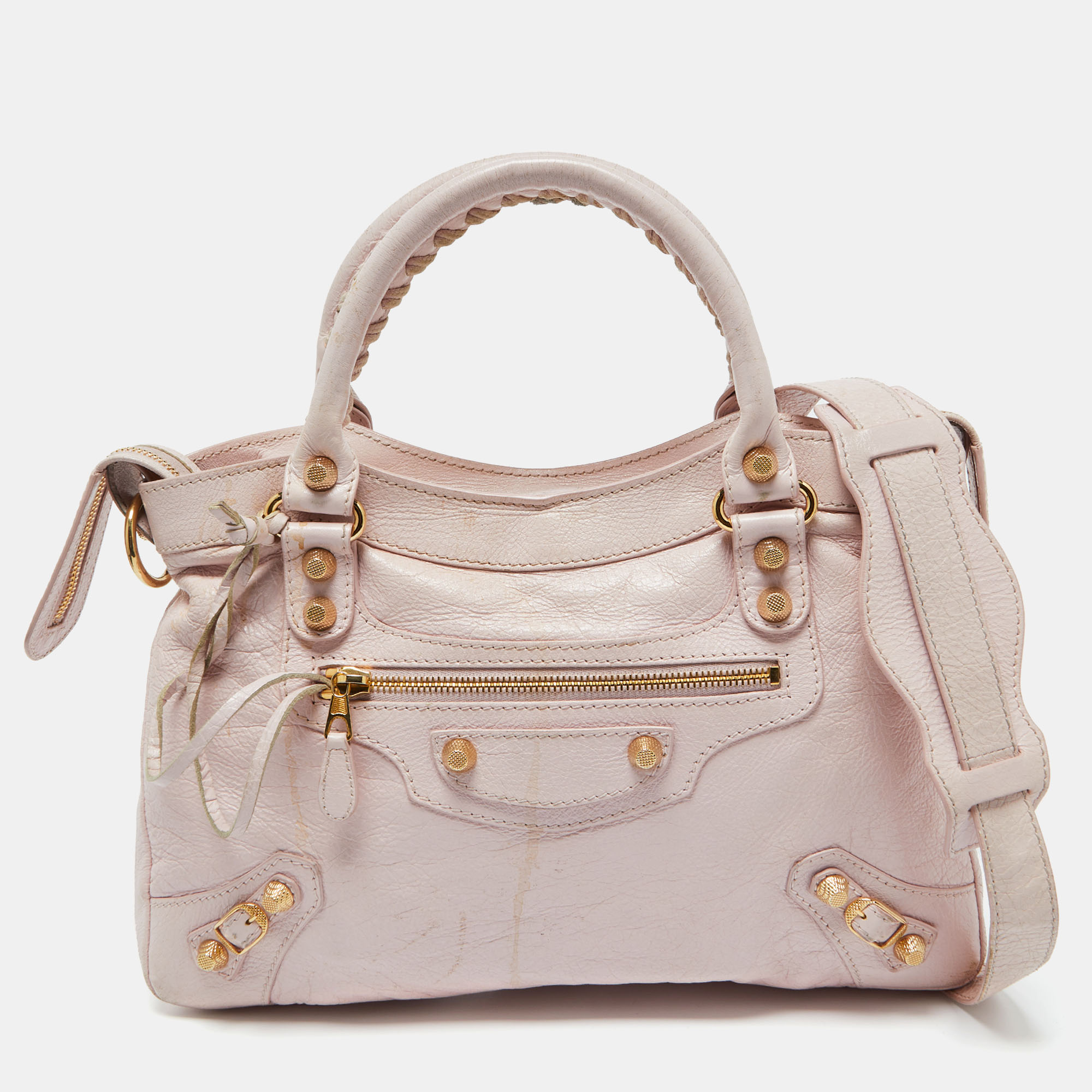 

Balenciaga Rouse Poudre Leather RGH Town Bag, Pink