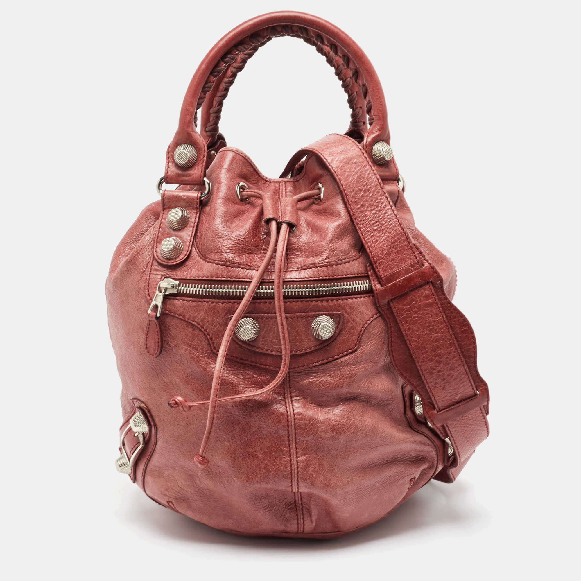 

Balenciaga Old Rose Leather GSH Pompon Bag, Pink