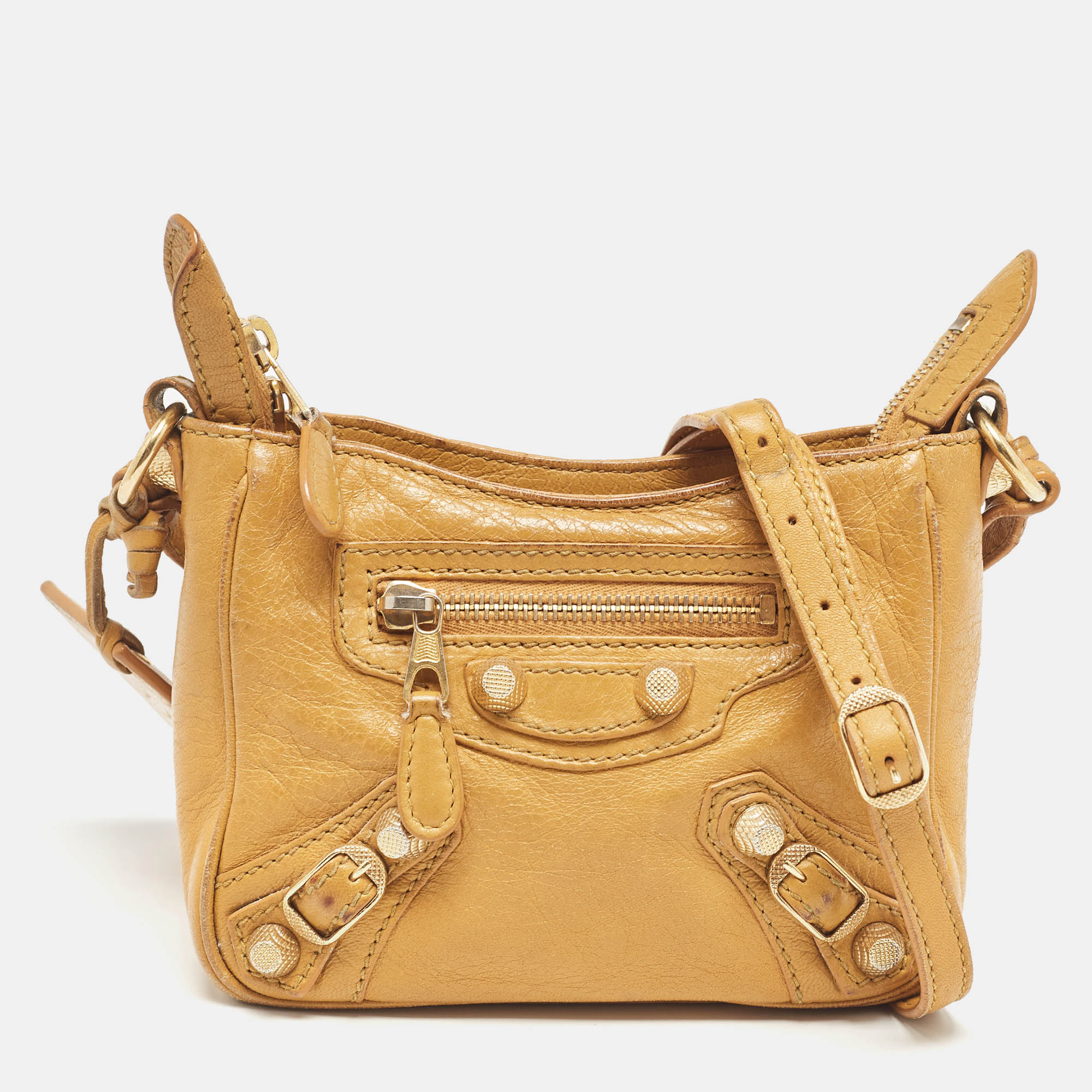 

Balenciaga Mustard Leather Classic Hip Crossbody Bag, Yellow