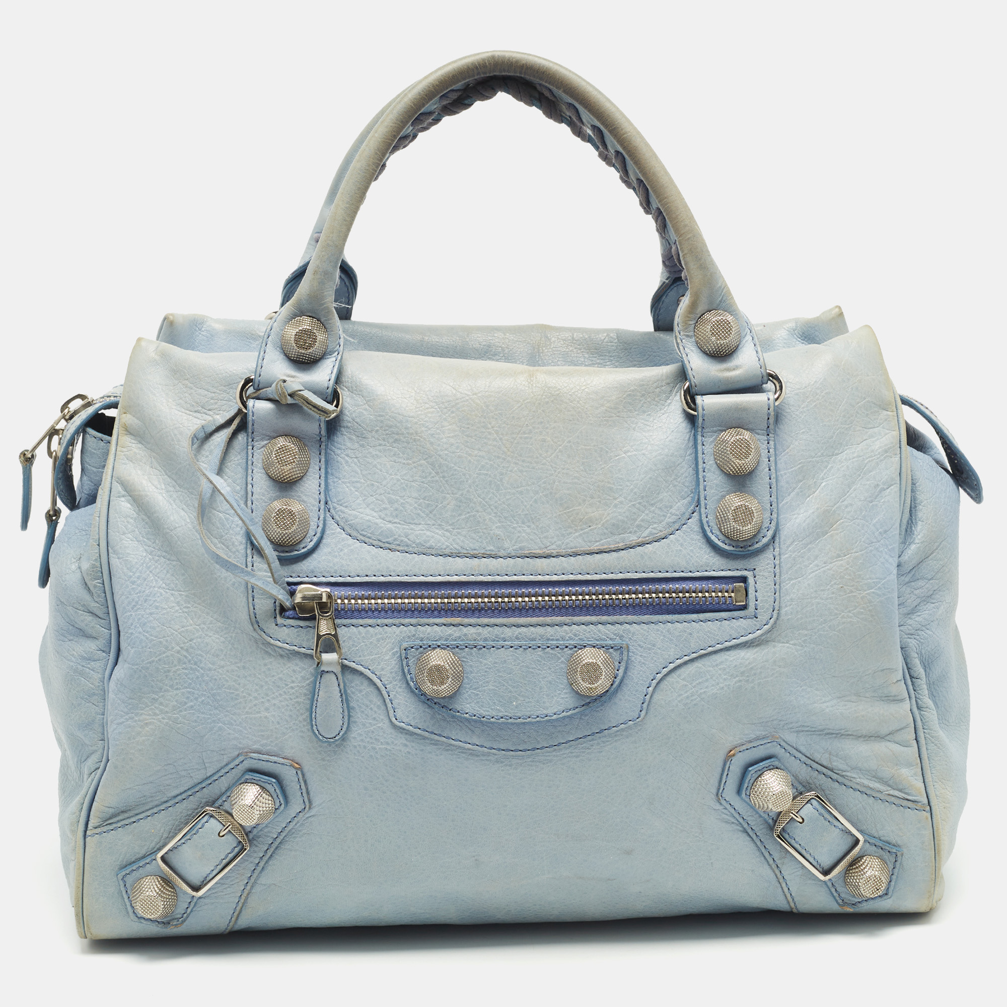 

Balenciaga Light Blue Leather GSH Mid Day Bag