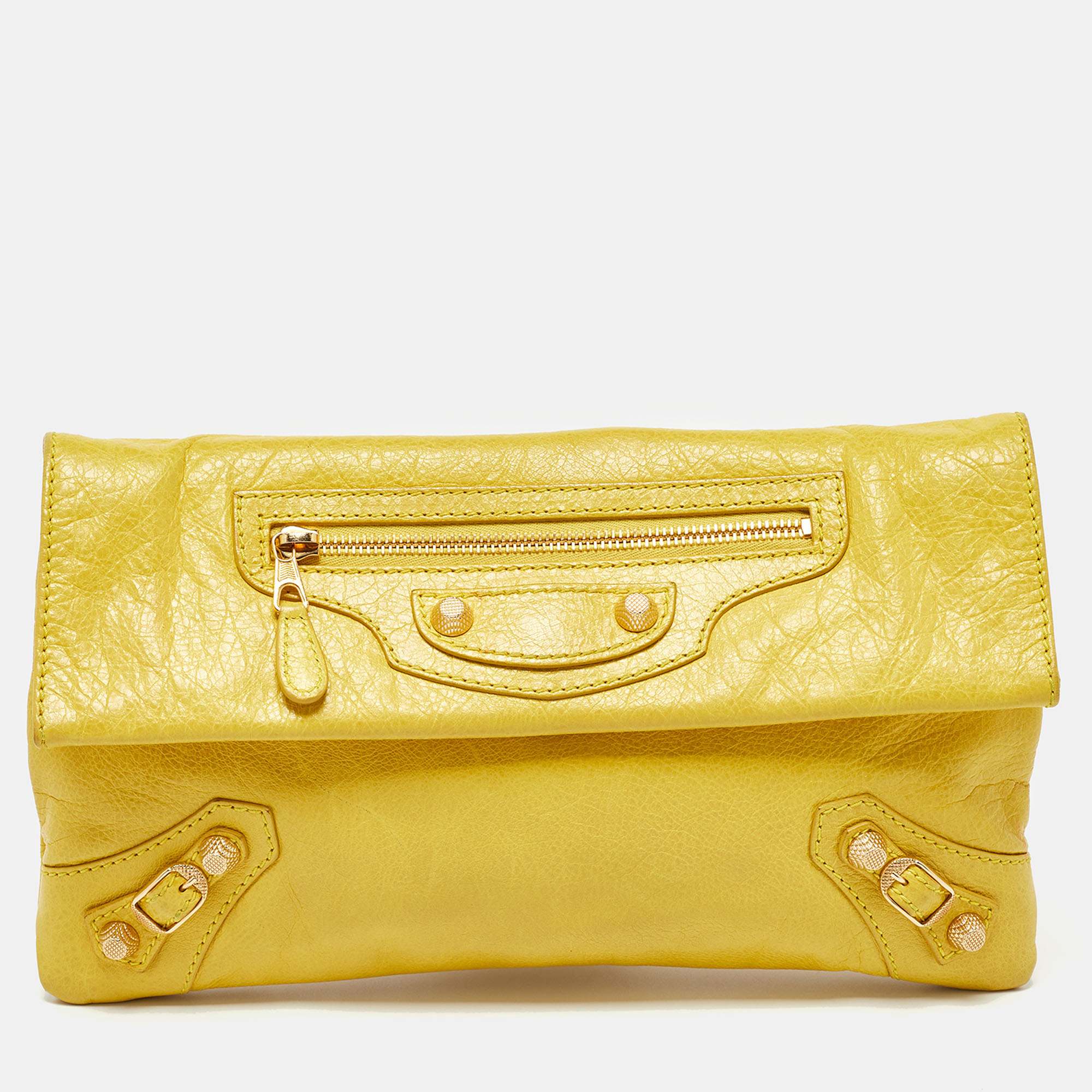 

Balenciaga Yellow Leather RH Classic Envelope Clutch