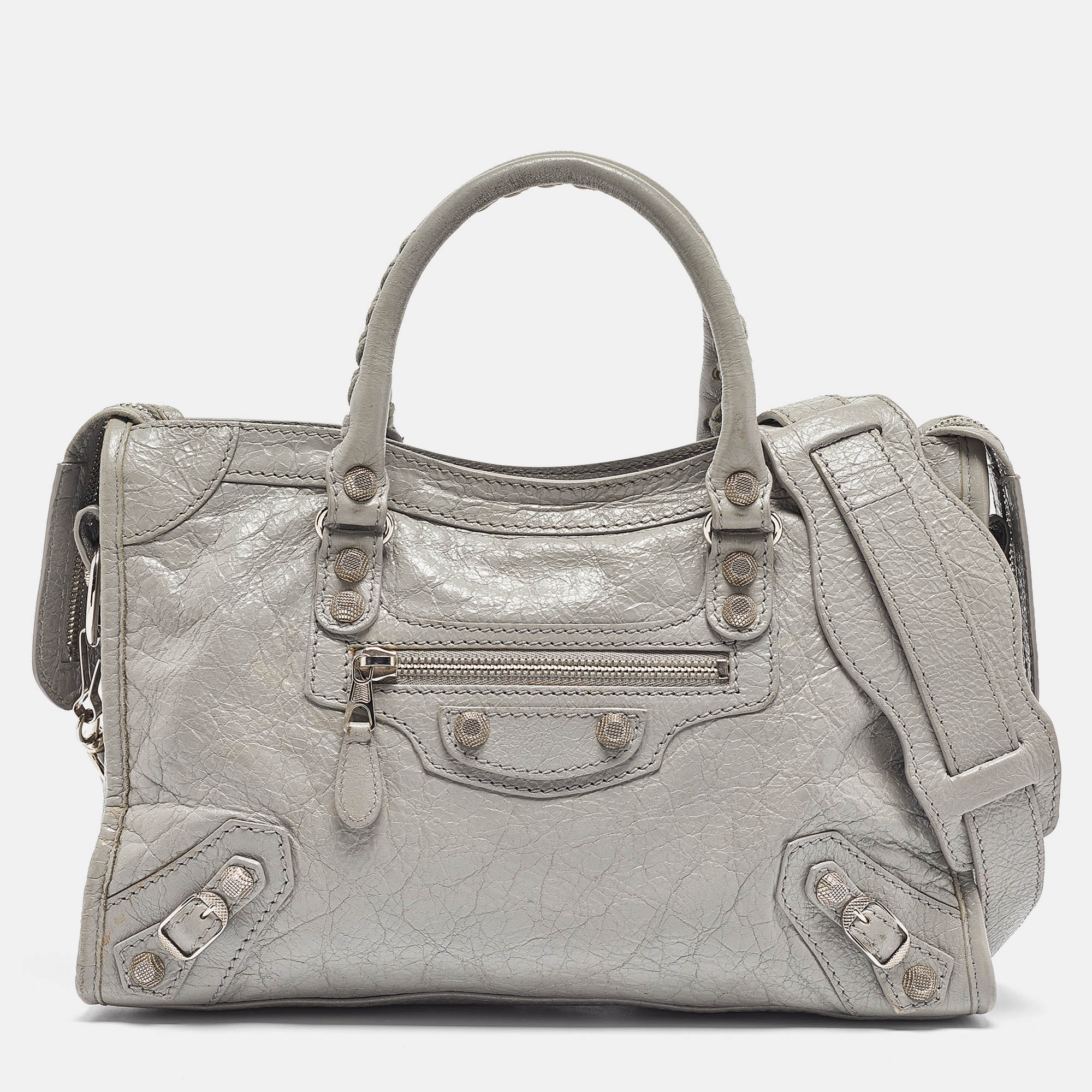 

Balenciaga Grey Glossy Leather Small Classic City RH Tote