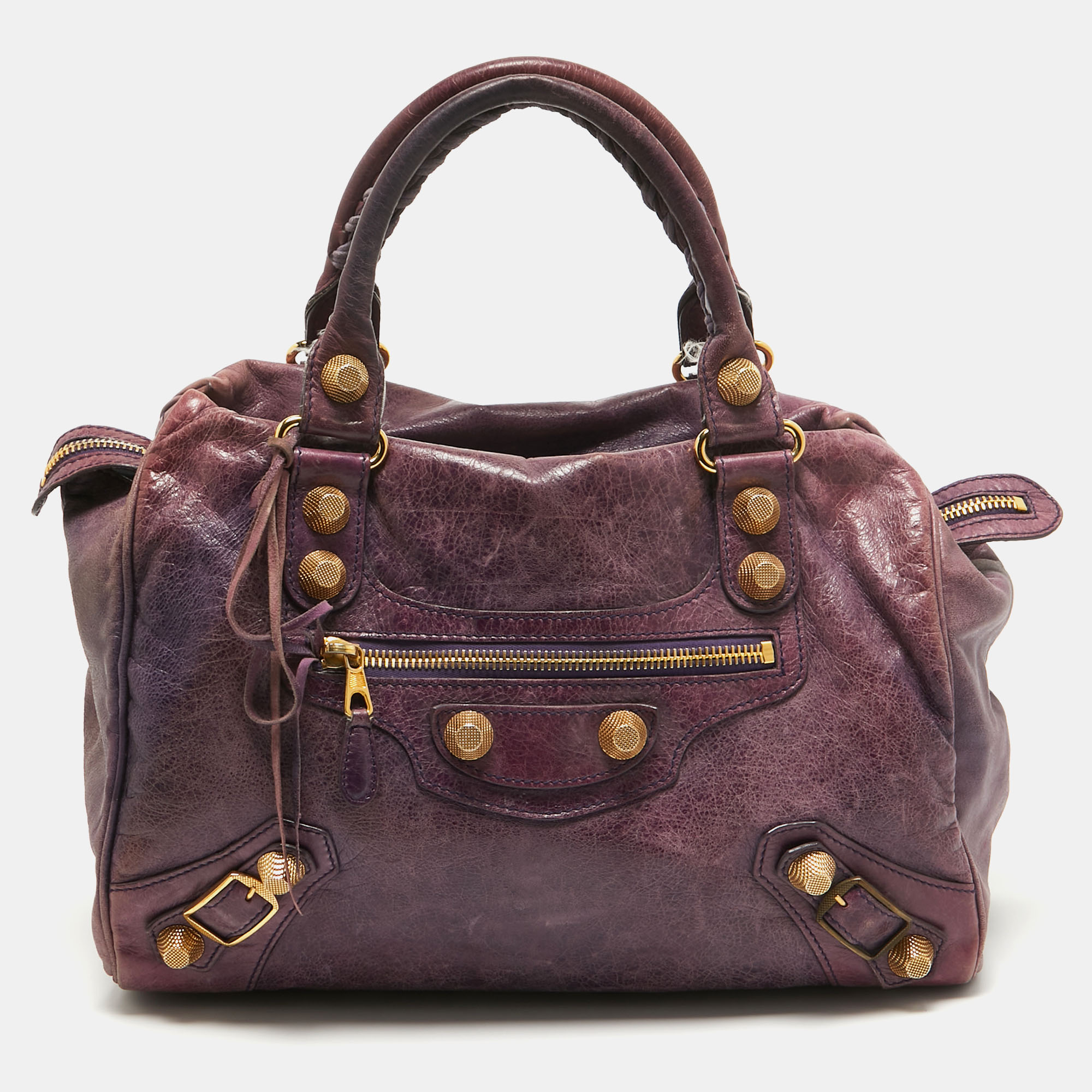 

Balenciaga Purple Leather Midday GGH Midday Bag