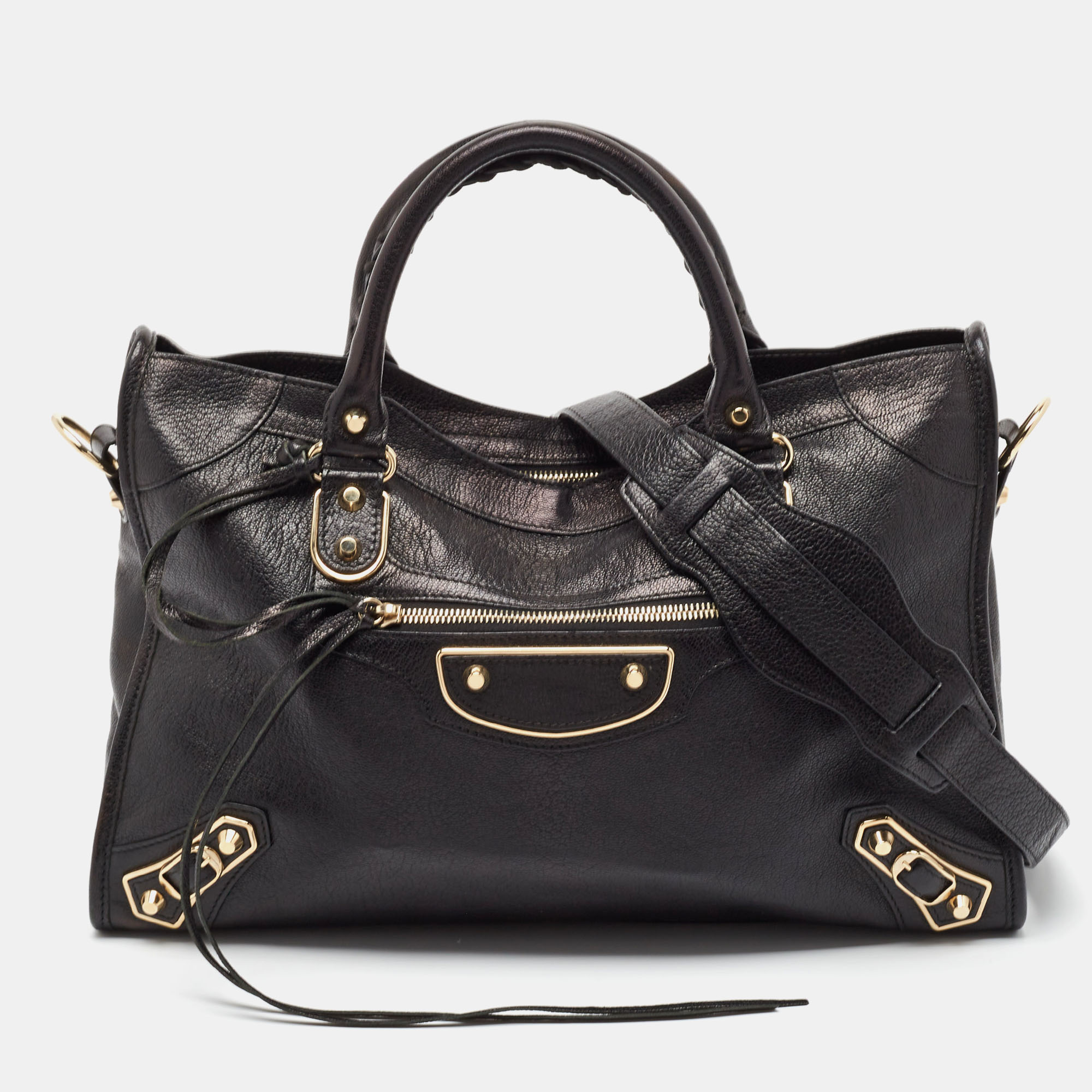 

Balenciaga Black Leather Metallic Edge Classic City Bag