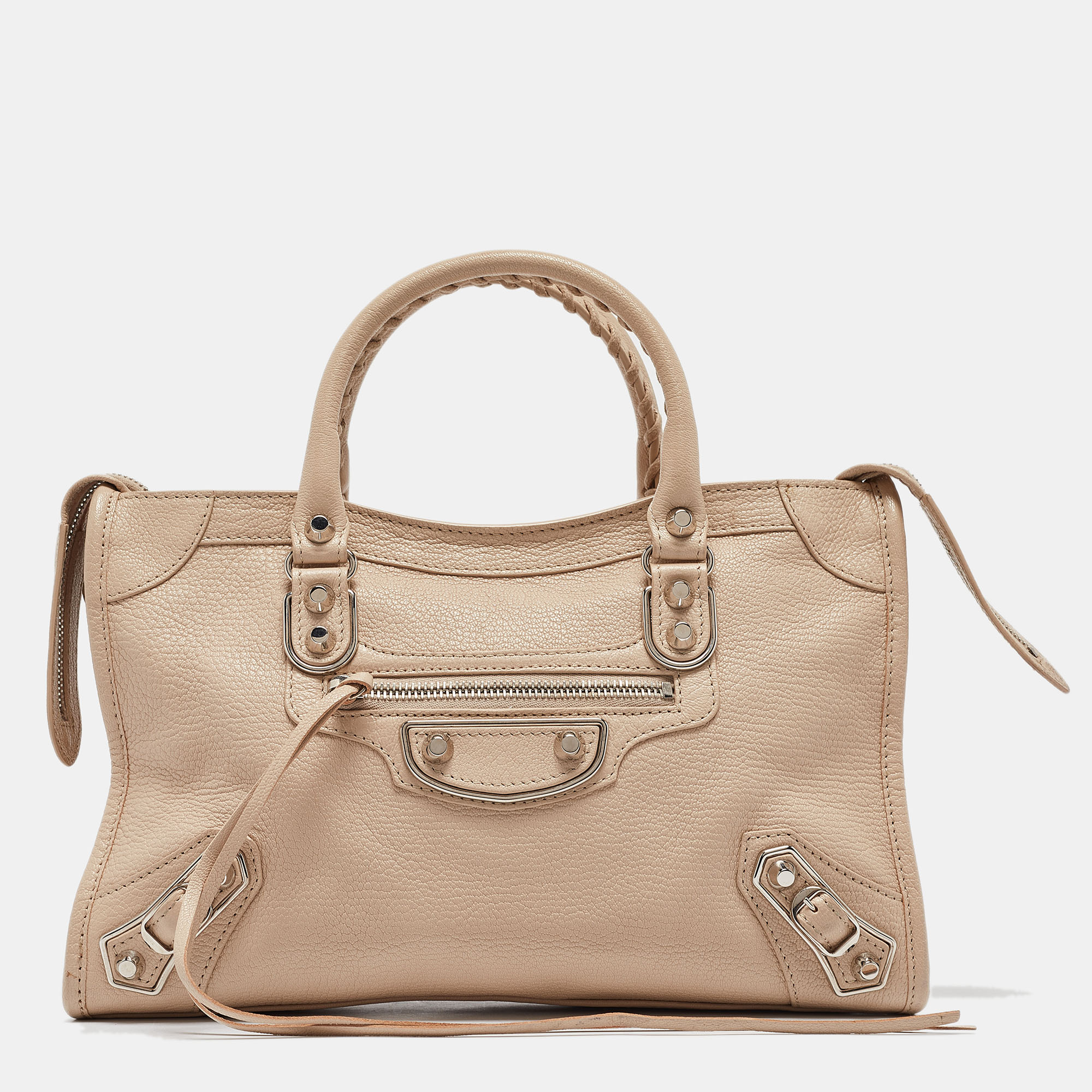 

Balenciaga Beige Leather  Metallic Edge Classic City Tote