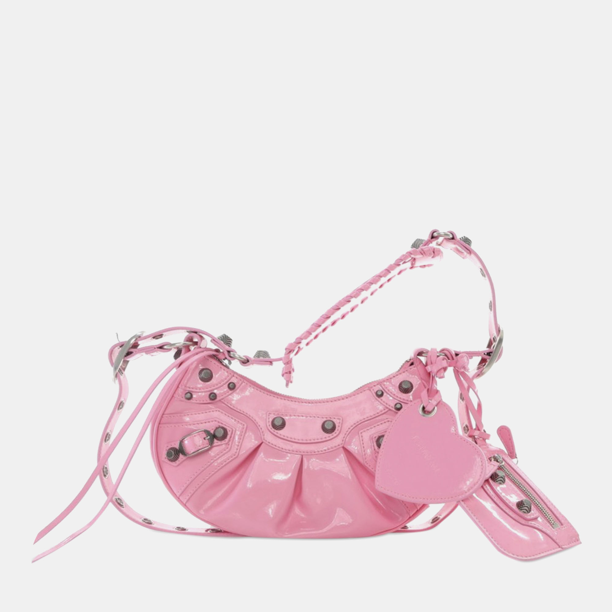 

Balenciaga Patent Motocross Le Cagole  Bag, Pink