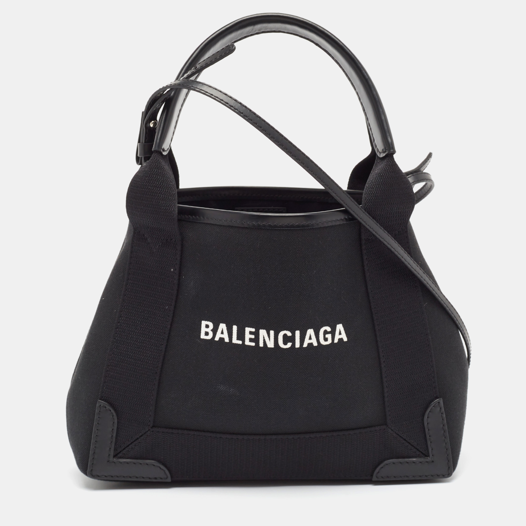 

Balenciaga Black Canvas Leather  Tote