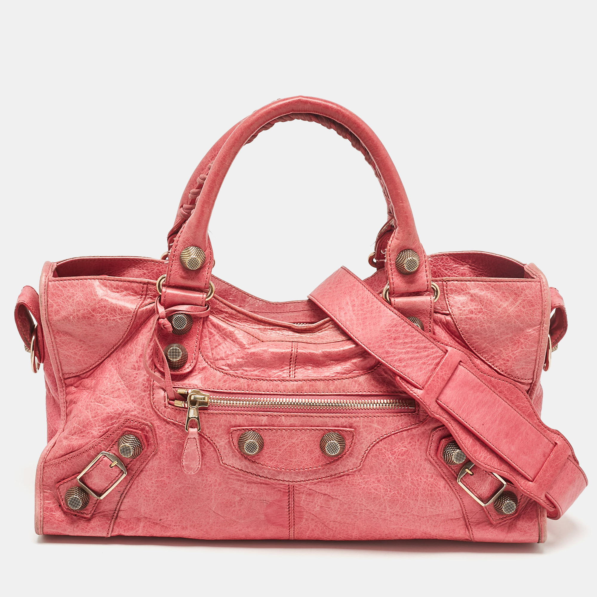 

Balenciaga Fuchsia Leather GGH Part Time Bag, Pink