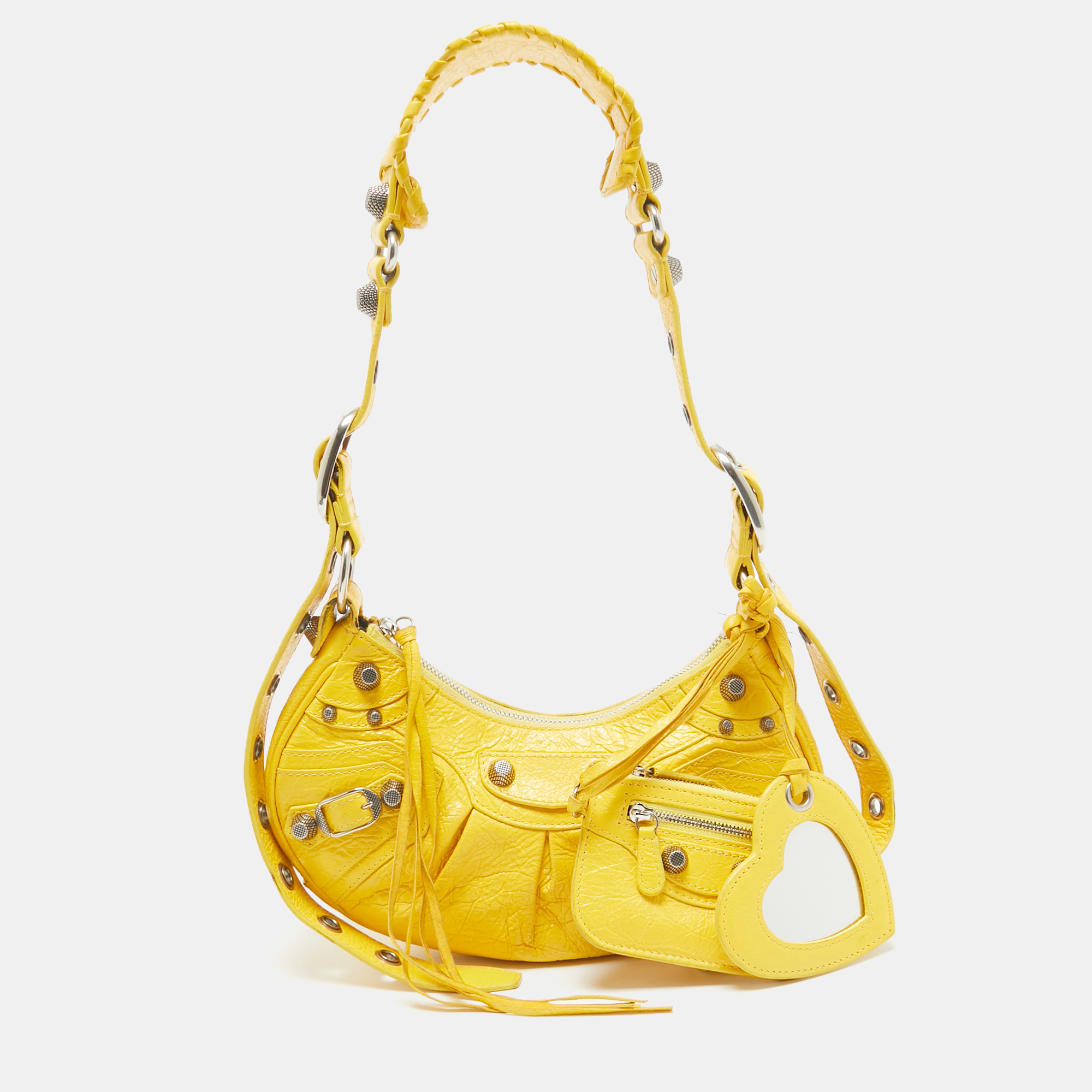 

Balenciaga Mustard Leather  Le Cagole Shoulder Bag, Yellow