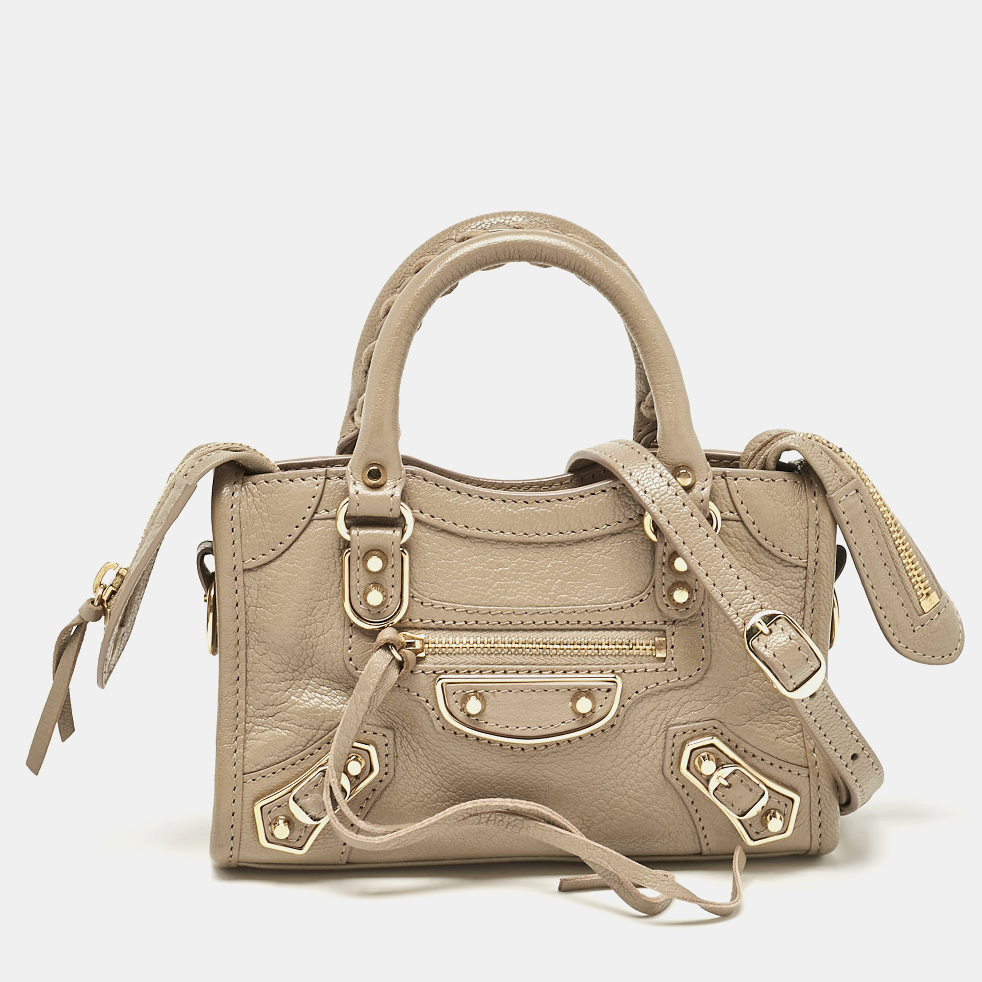 

Balenciaga Beige Leather Nano Classic City Tote