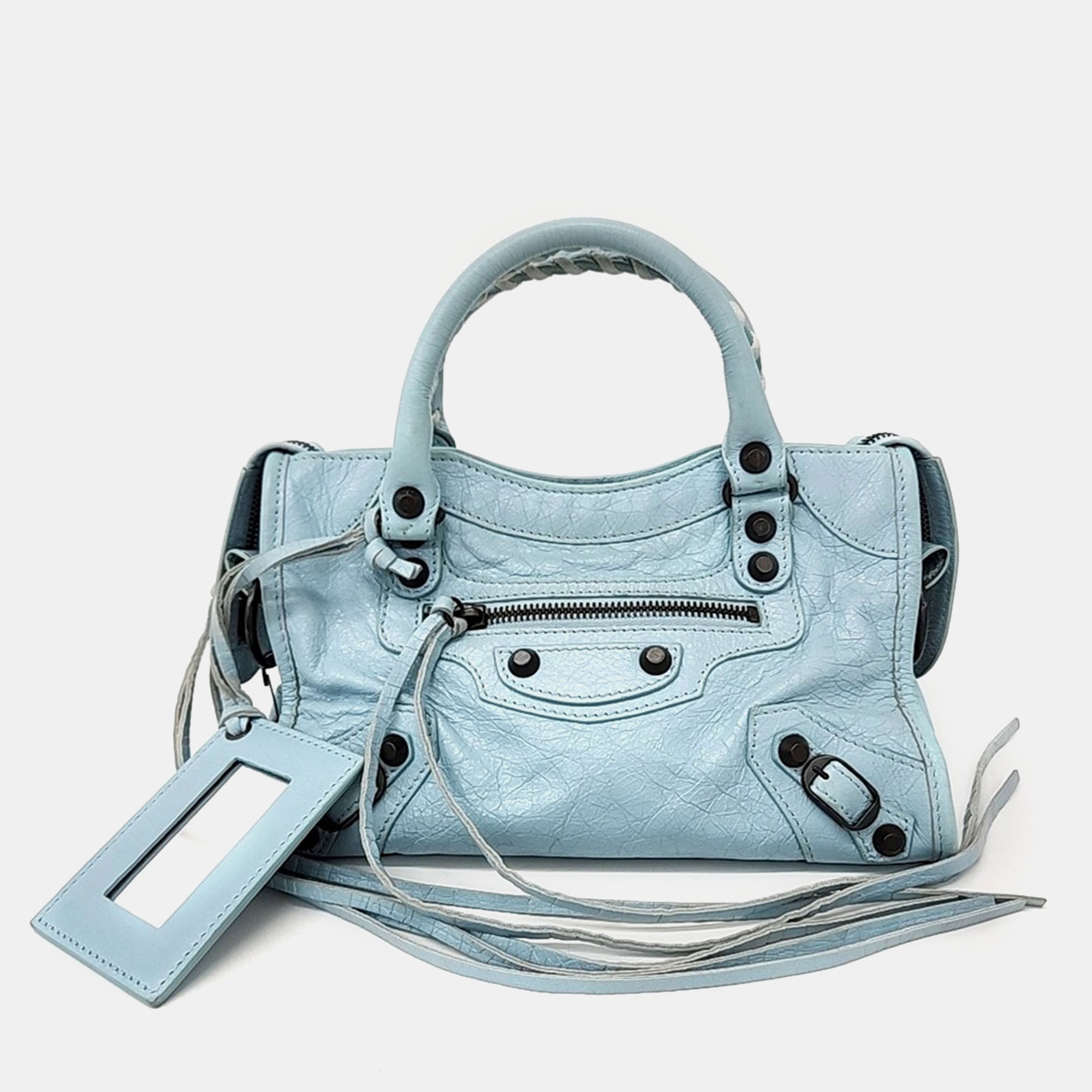 

Balenciaga Motor Mini City Bag, Blue