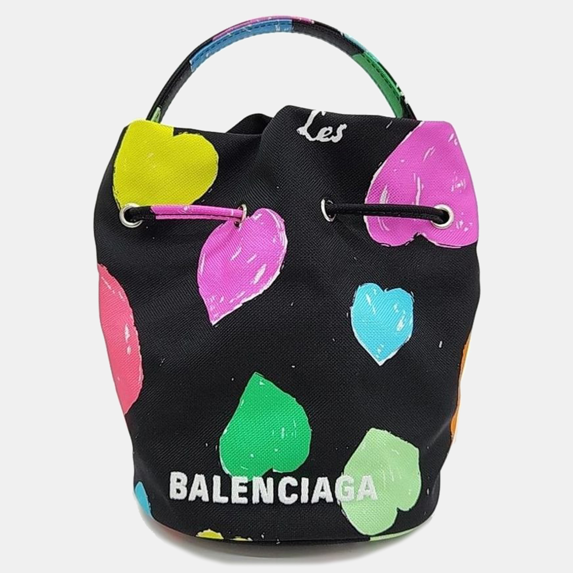 

Balenciaga wheel drawstring bucket bag, Black