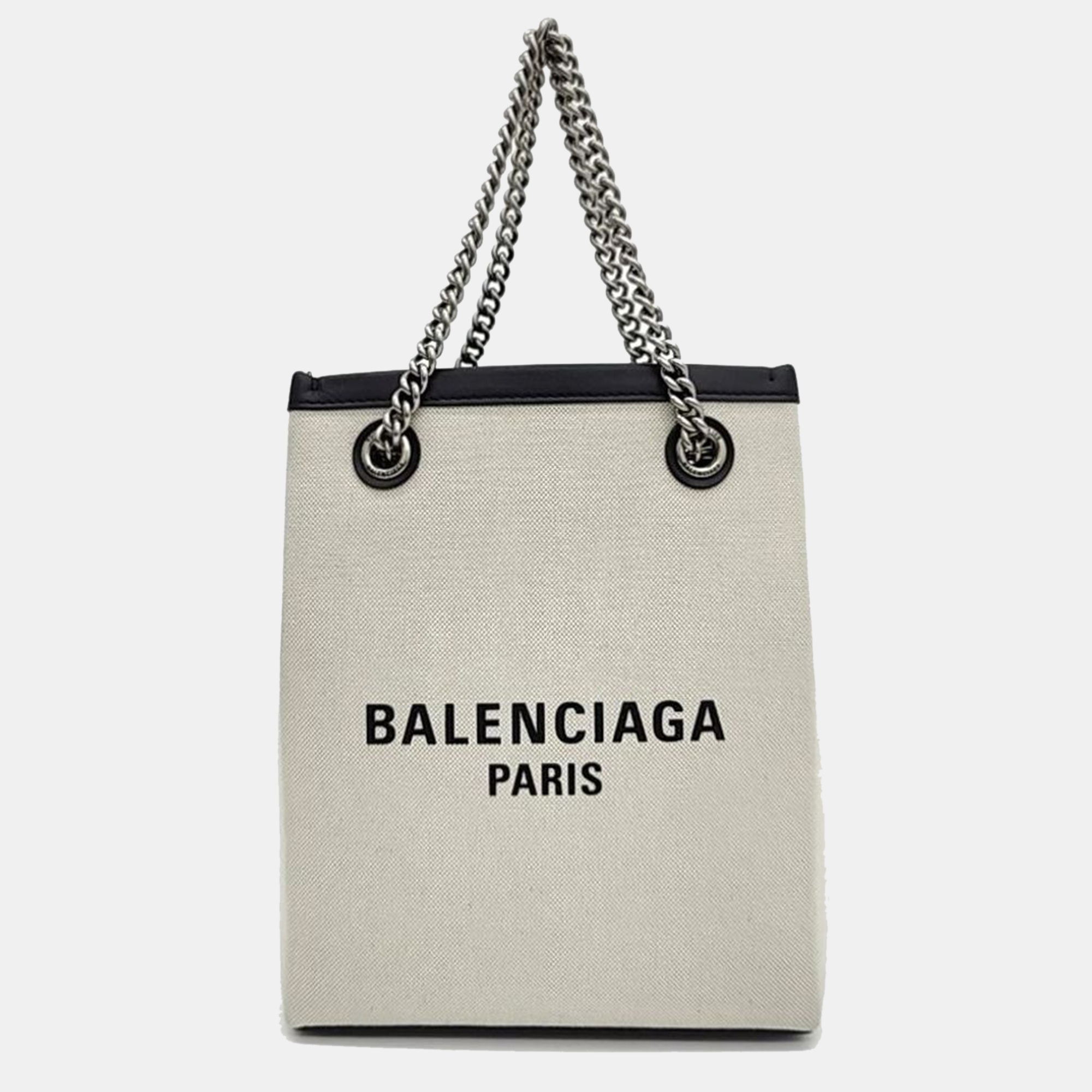 Pre-owned Balenciaga Duty Free Chain Handle Bag In Cream