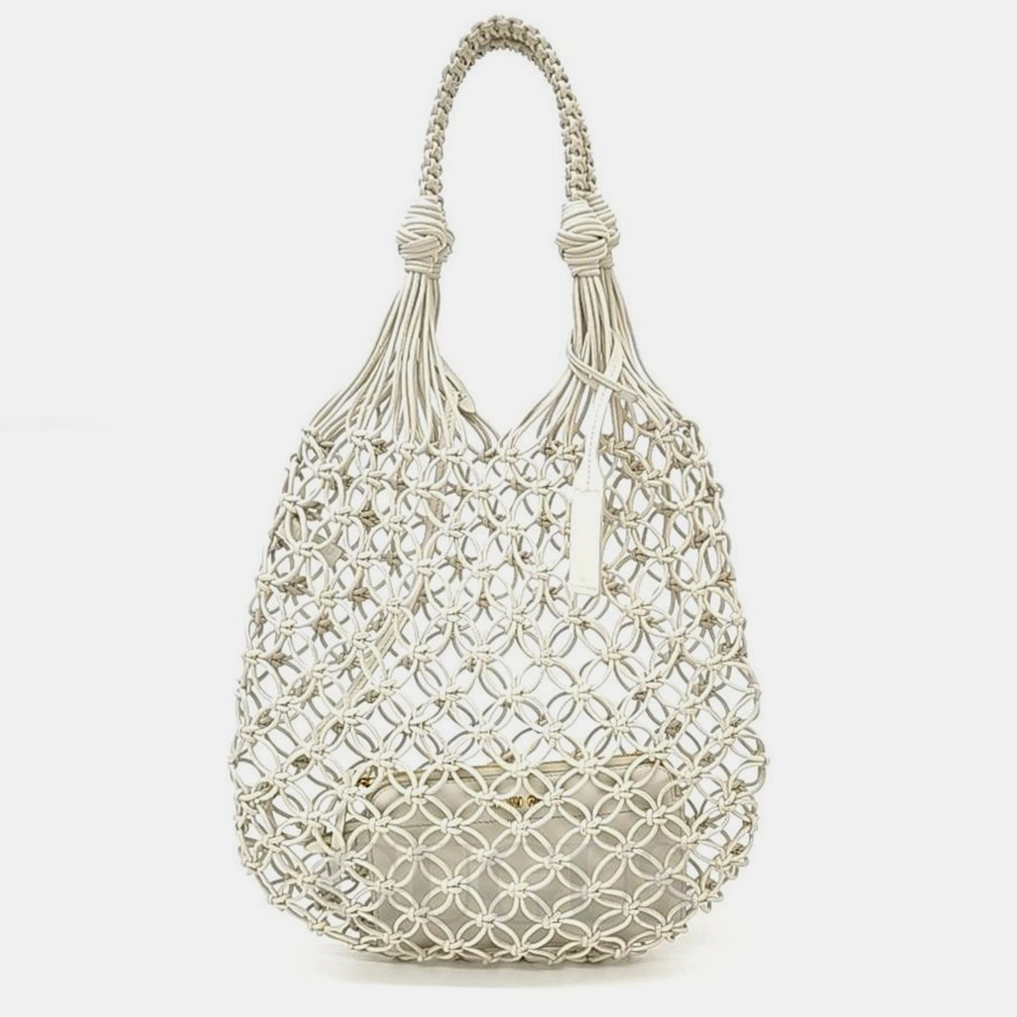 

Miu Miu Woven Nappa Mesh Bag, White