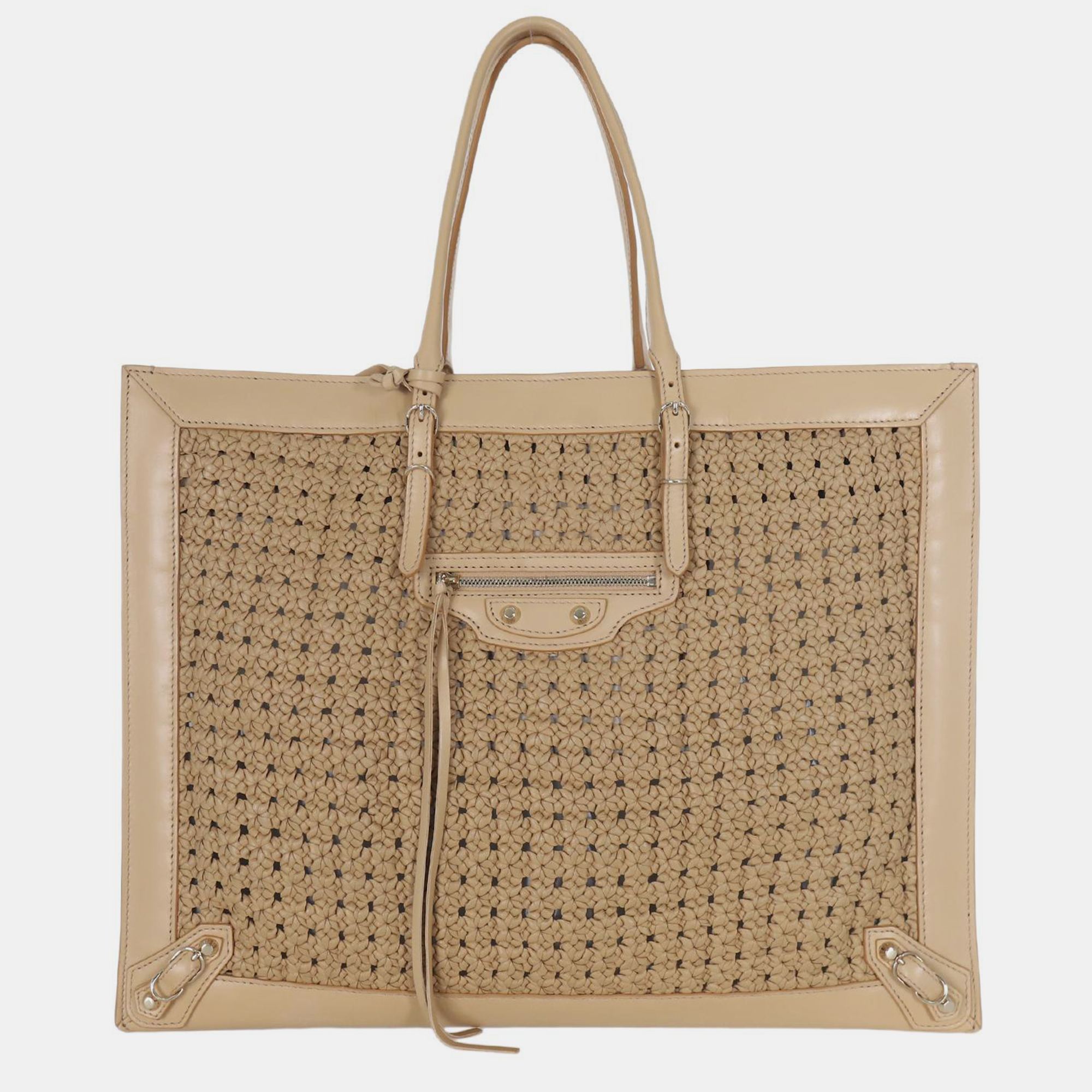 

Balenciaga Papier A4 Leather Crochet Tote Bag, Brown