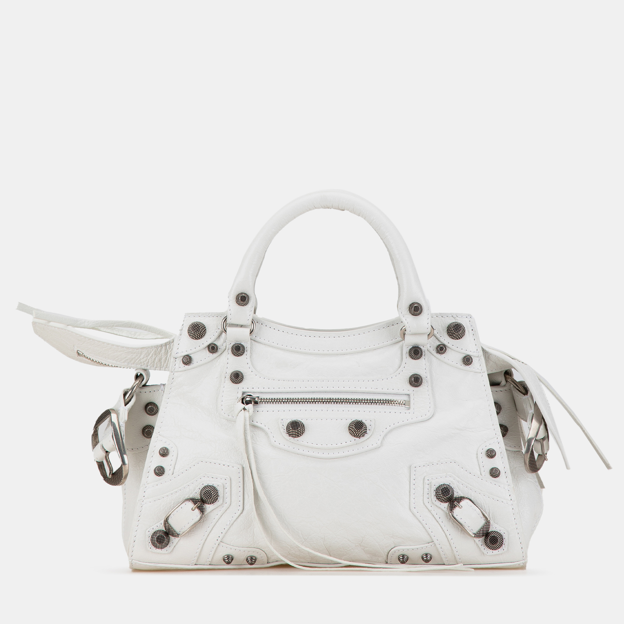 

Balenciaga Lambskin Motocross Neo Cagole, White