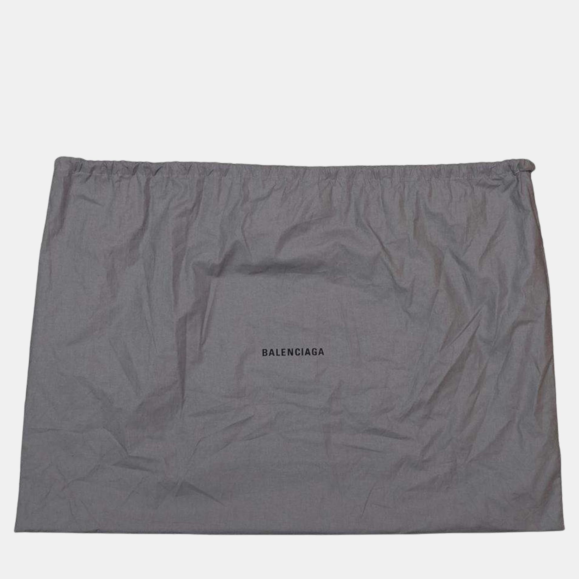 Balenciaga Natural/Black Canvas Leather Biarritz Large Tote bag Size L 