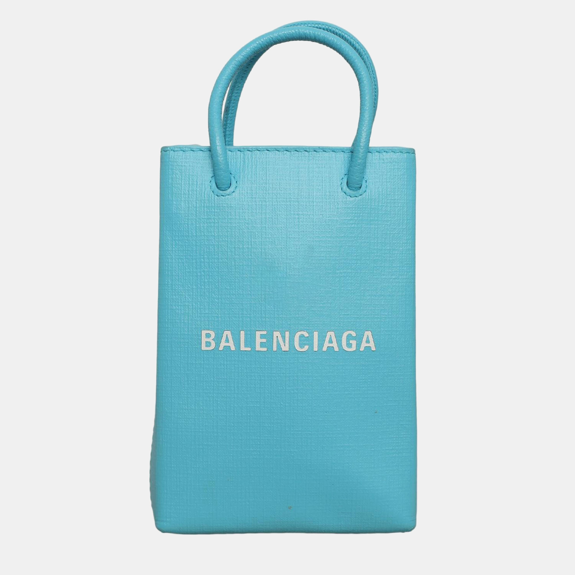 

Balenciaga Logo Phone Crossbody Bag, Blue