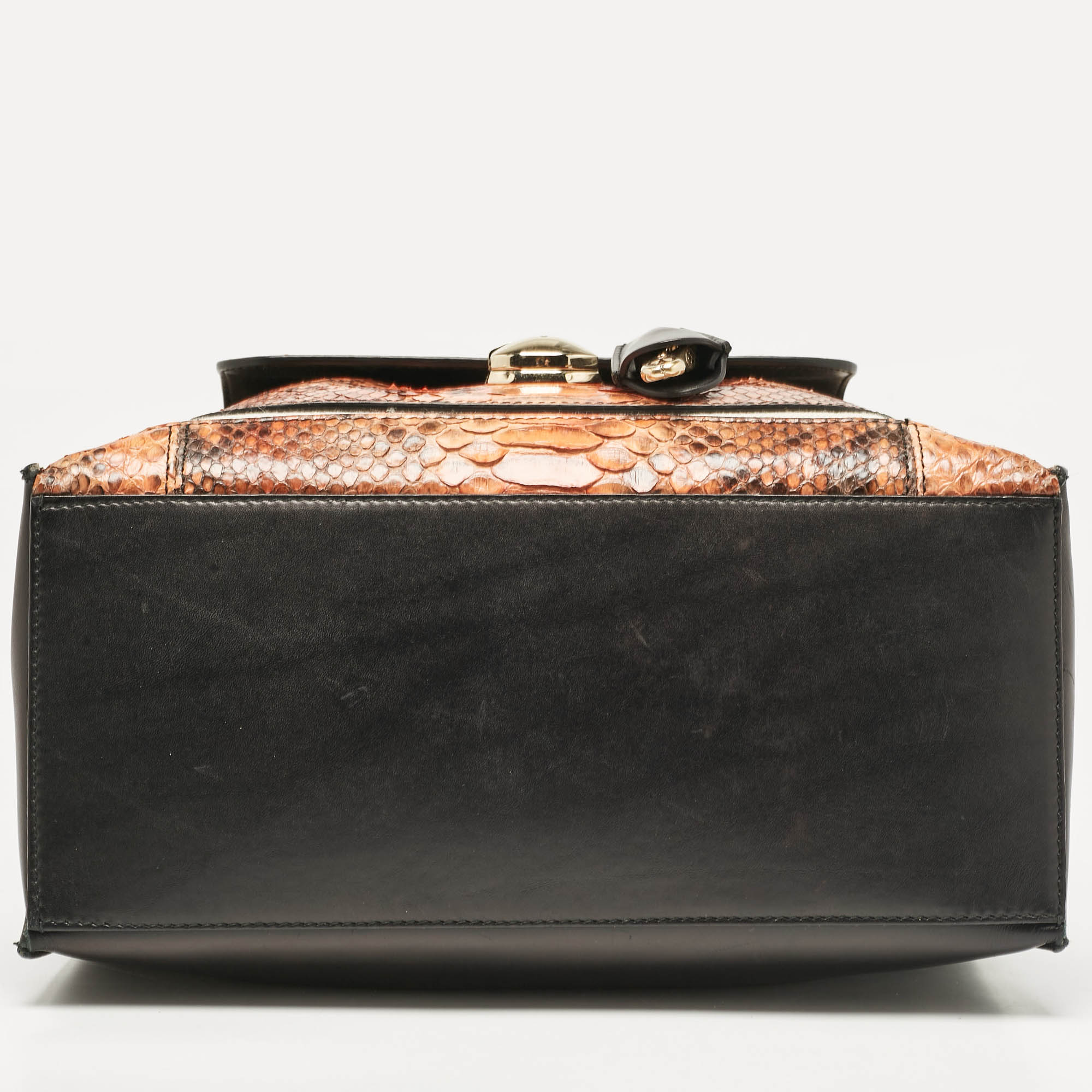 Balenciaga Tricolor Canvas and Python Padlock All Afternoon Tote 