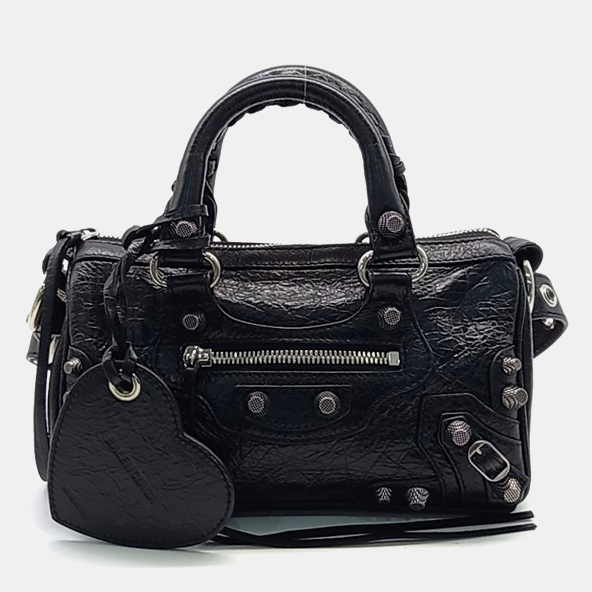 

Balenciaga Black Leather Le Cagole Mini Duffel Bag