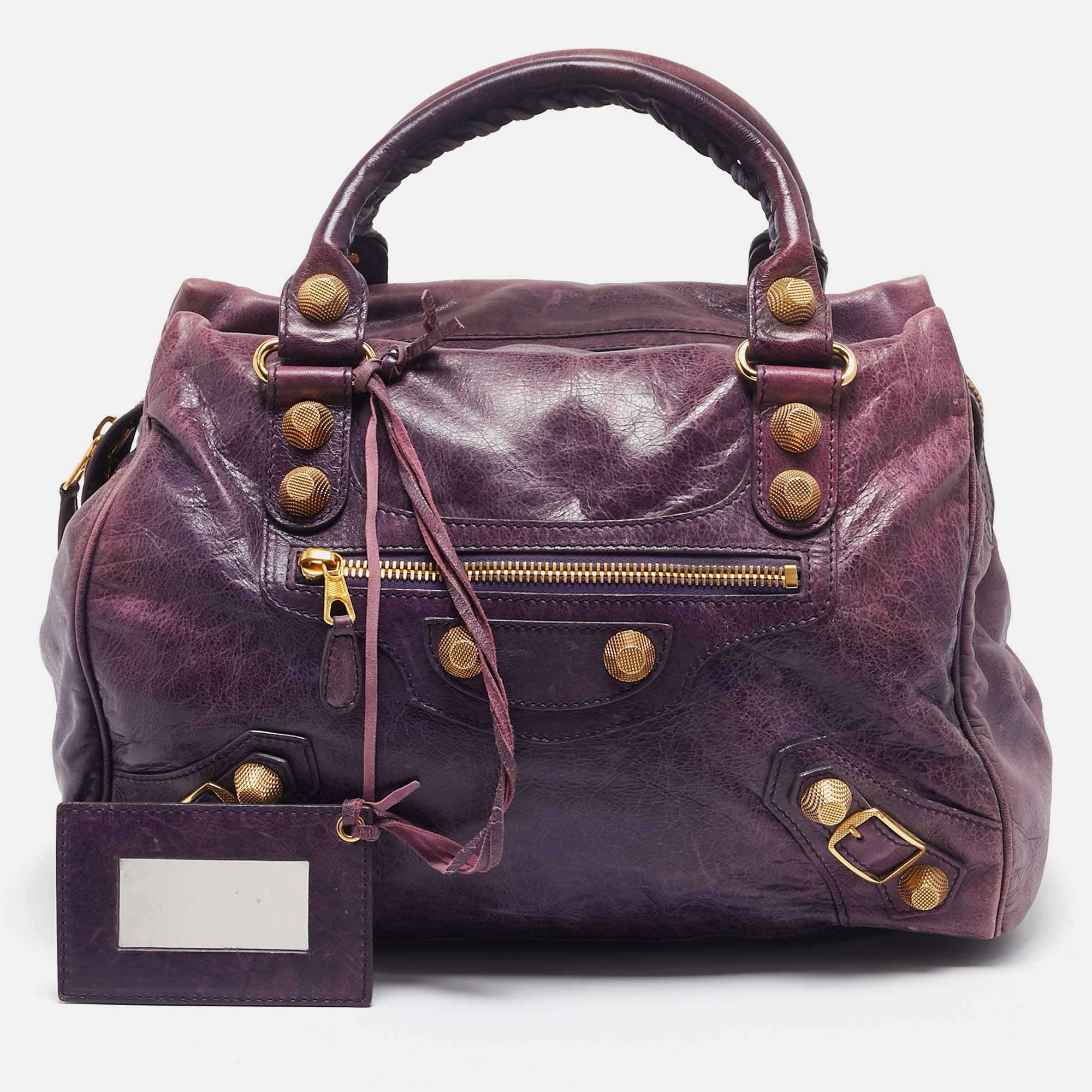 

Balenciaga Purple Leather GGH Midday Bag