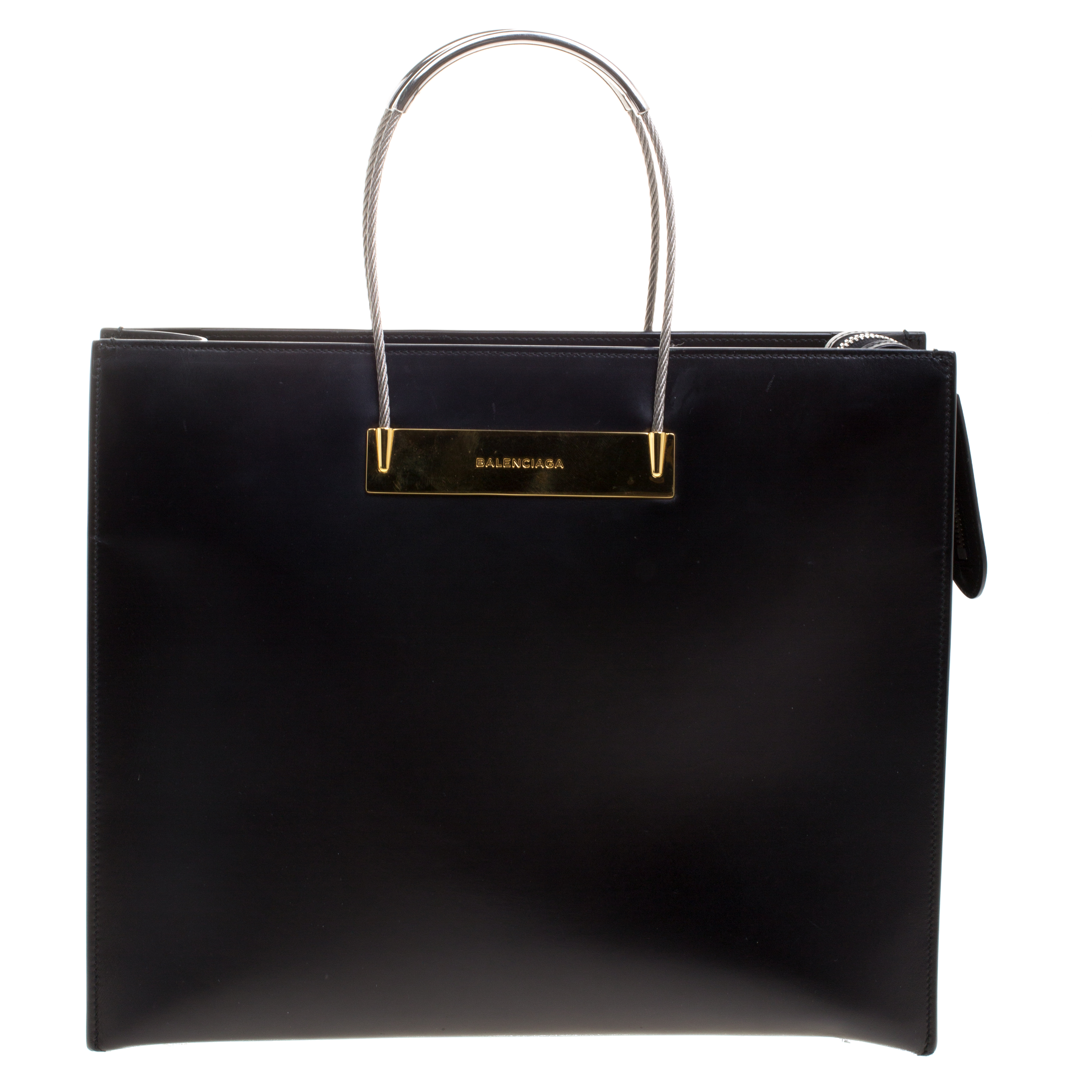 Balenciaga Black Leather Cable Shopper Tote Balenciaga | The Luxury Closet