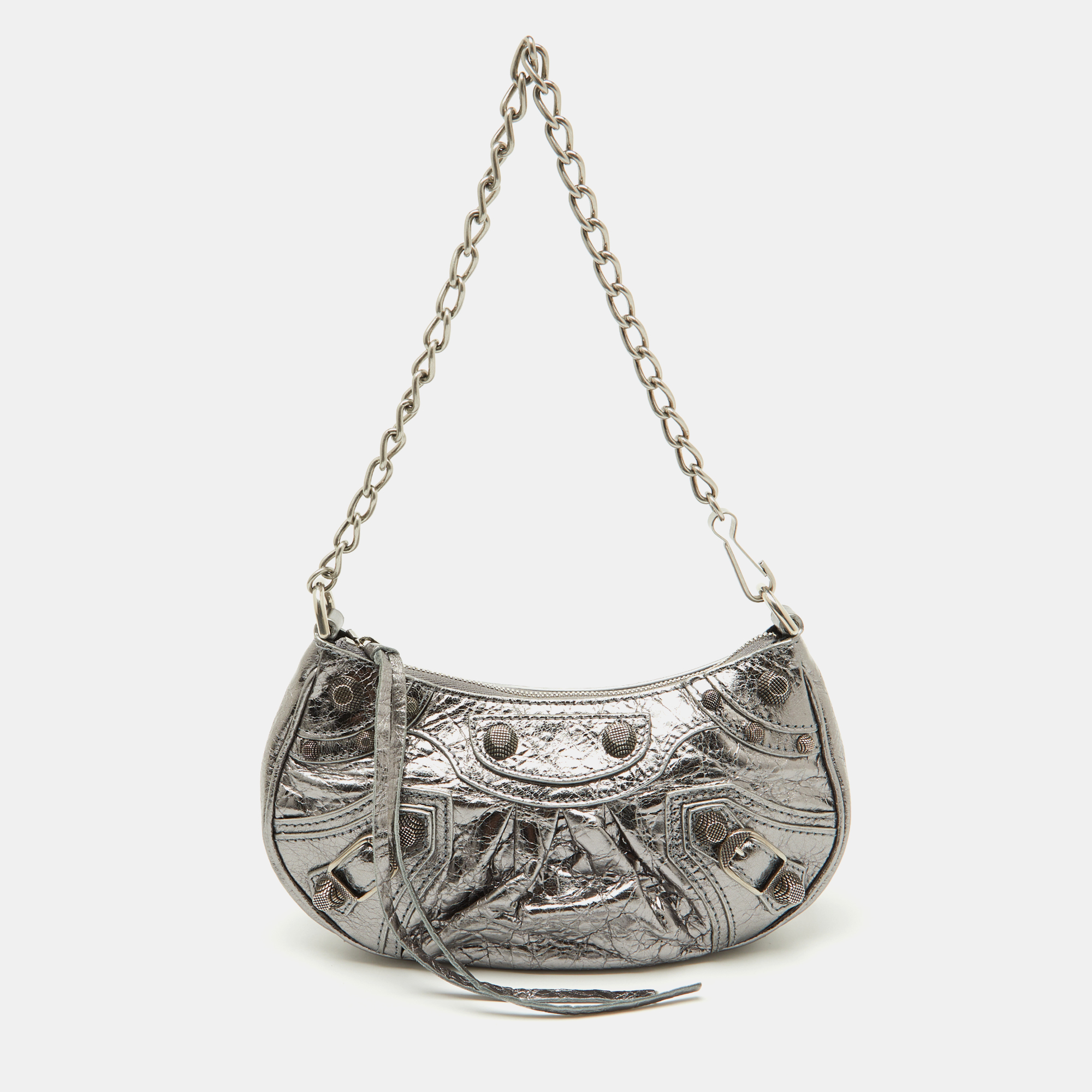 

Balenciaga Silver Leather Mini Le Cagole Shoulder Bag