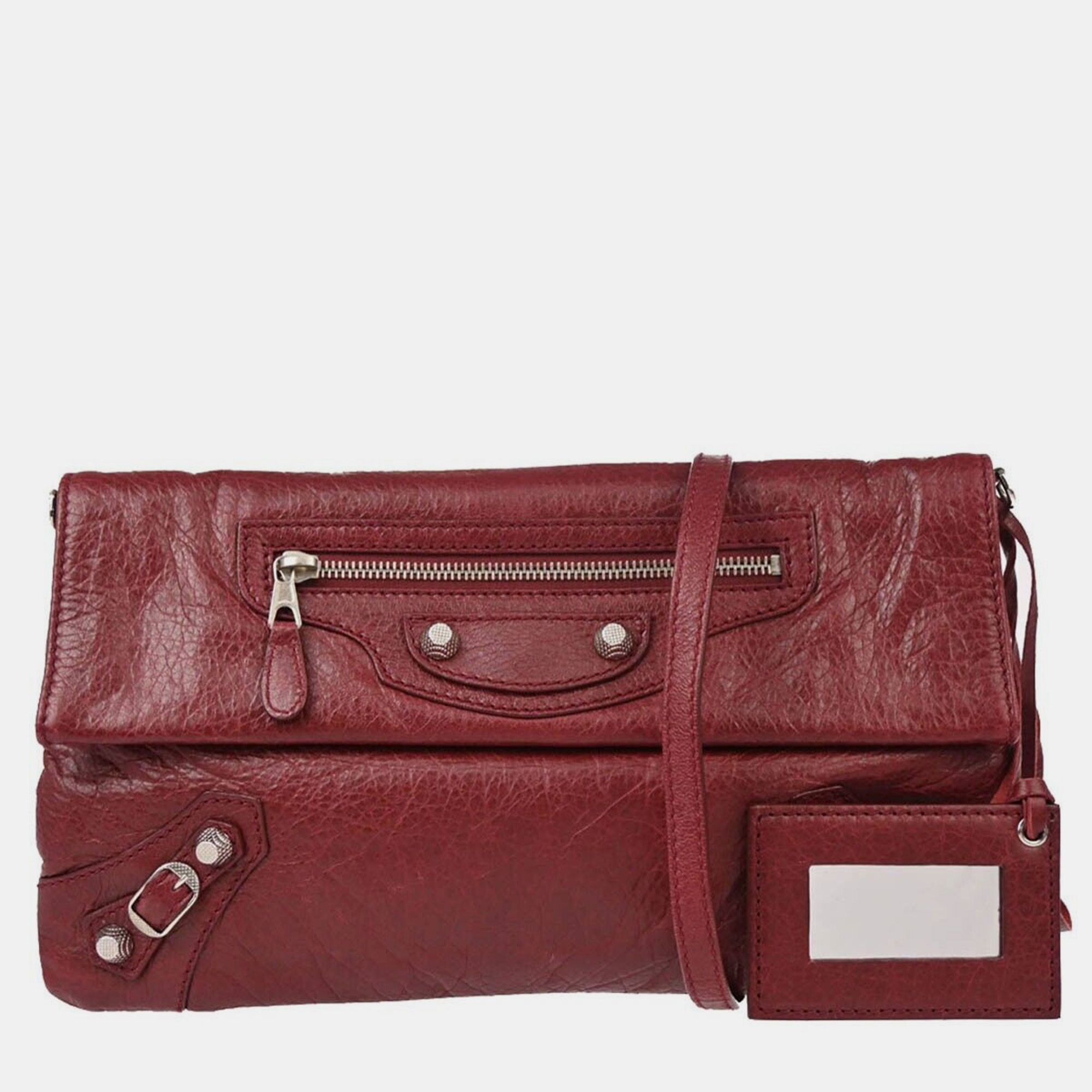 

Balenciaga Red Leather Envelope Clutch